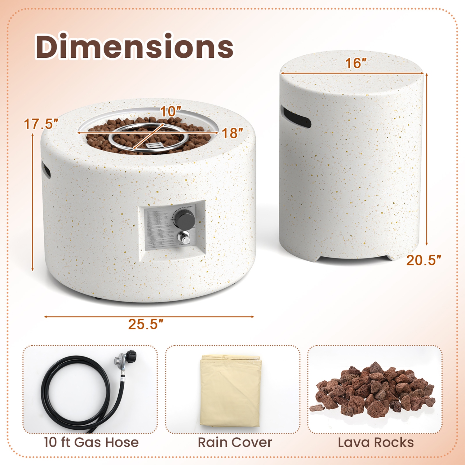 Gymax 40,000 BTU Outdoor Fire Pit Table Set w/ Tank Holder Stainless Steel Burner