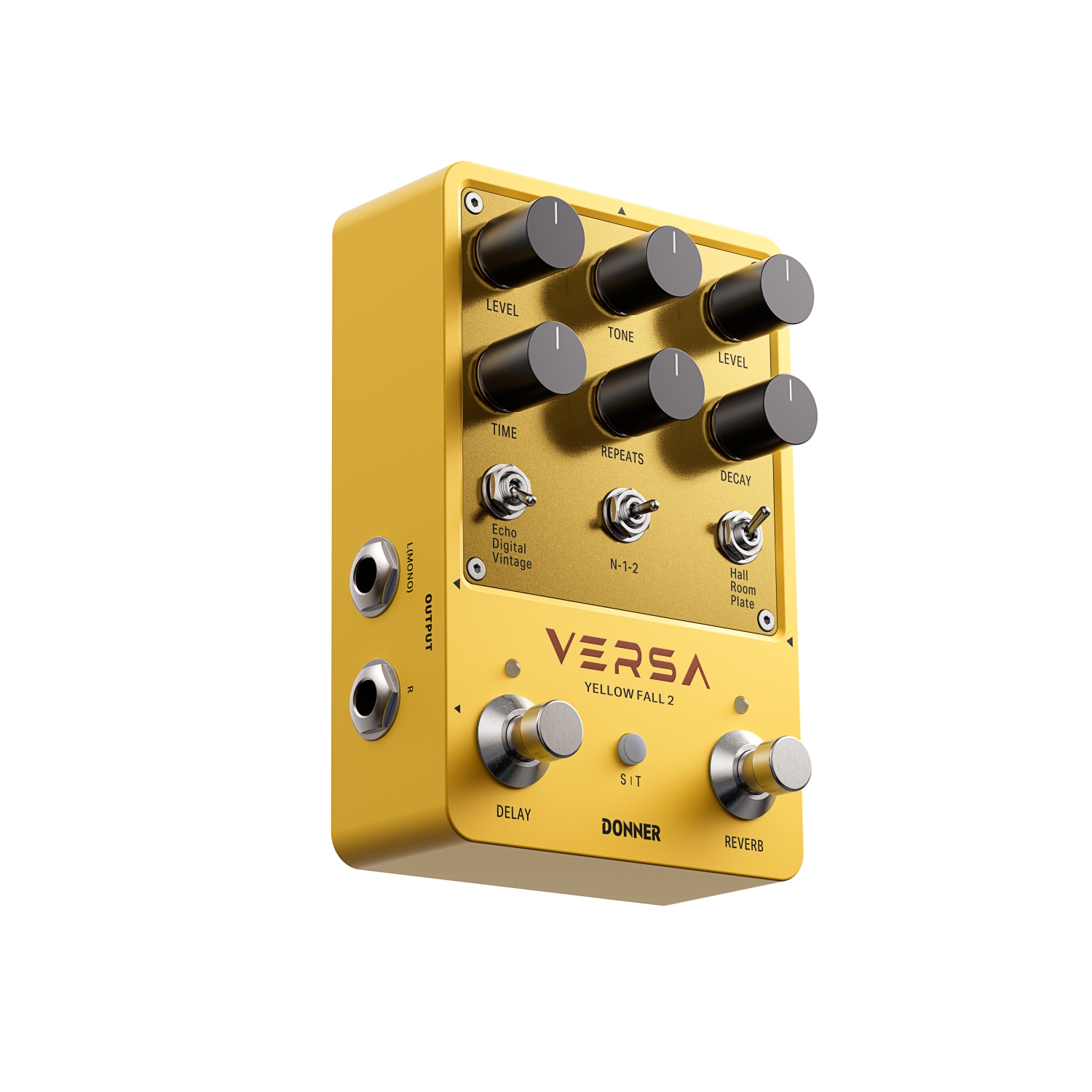 Donner Versa - Yellow Fall II 3x3 Reverb-Delay Combo Guitar Pedal with Tap Tempo