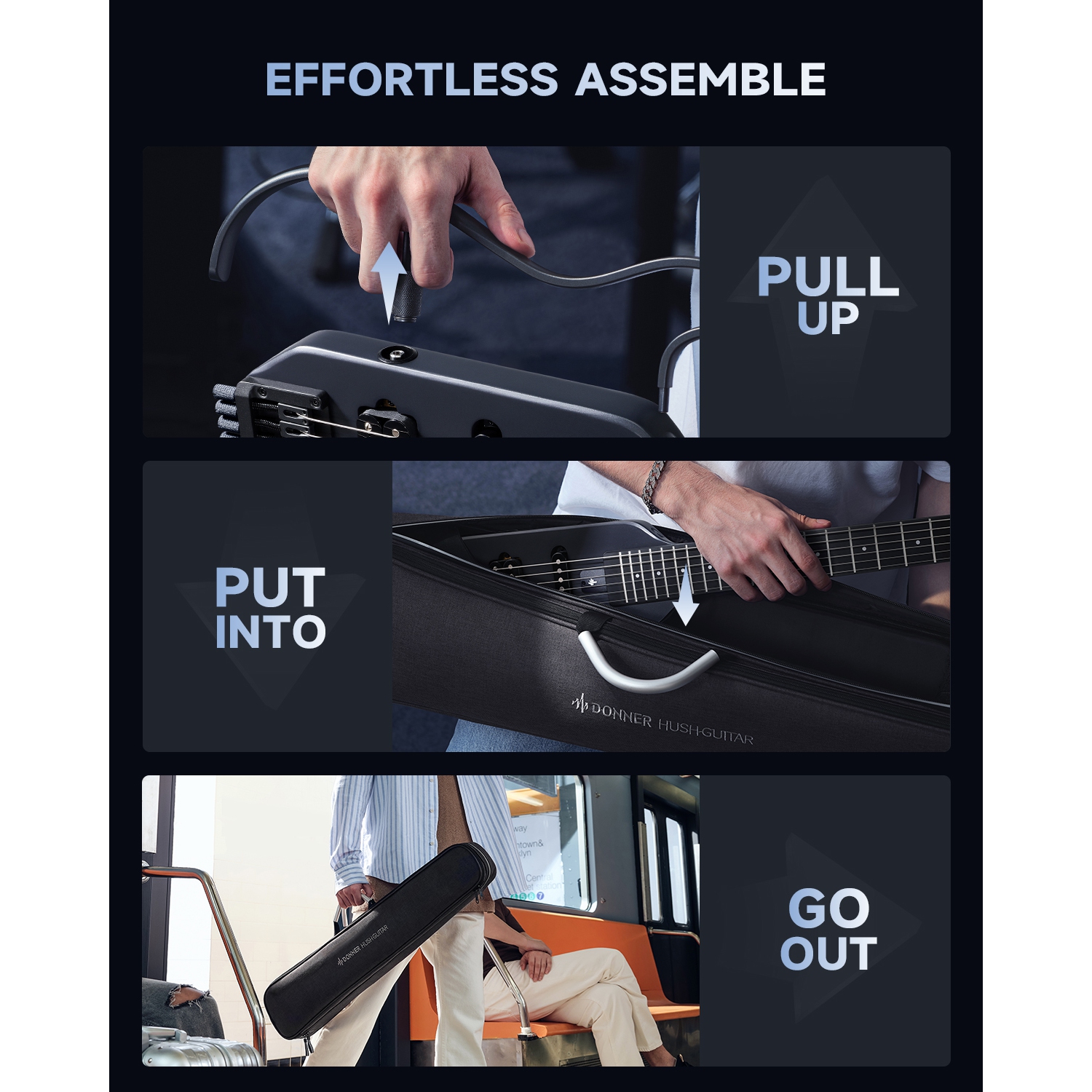 Donner HUSH-X Electric Guitar Kit for Travel