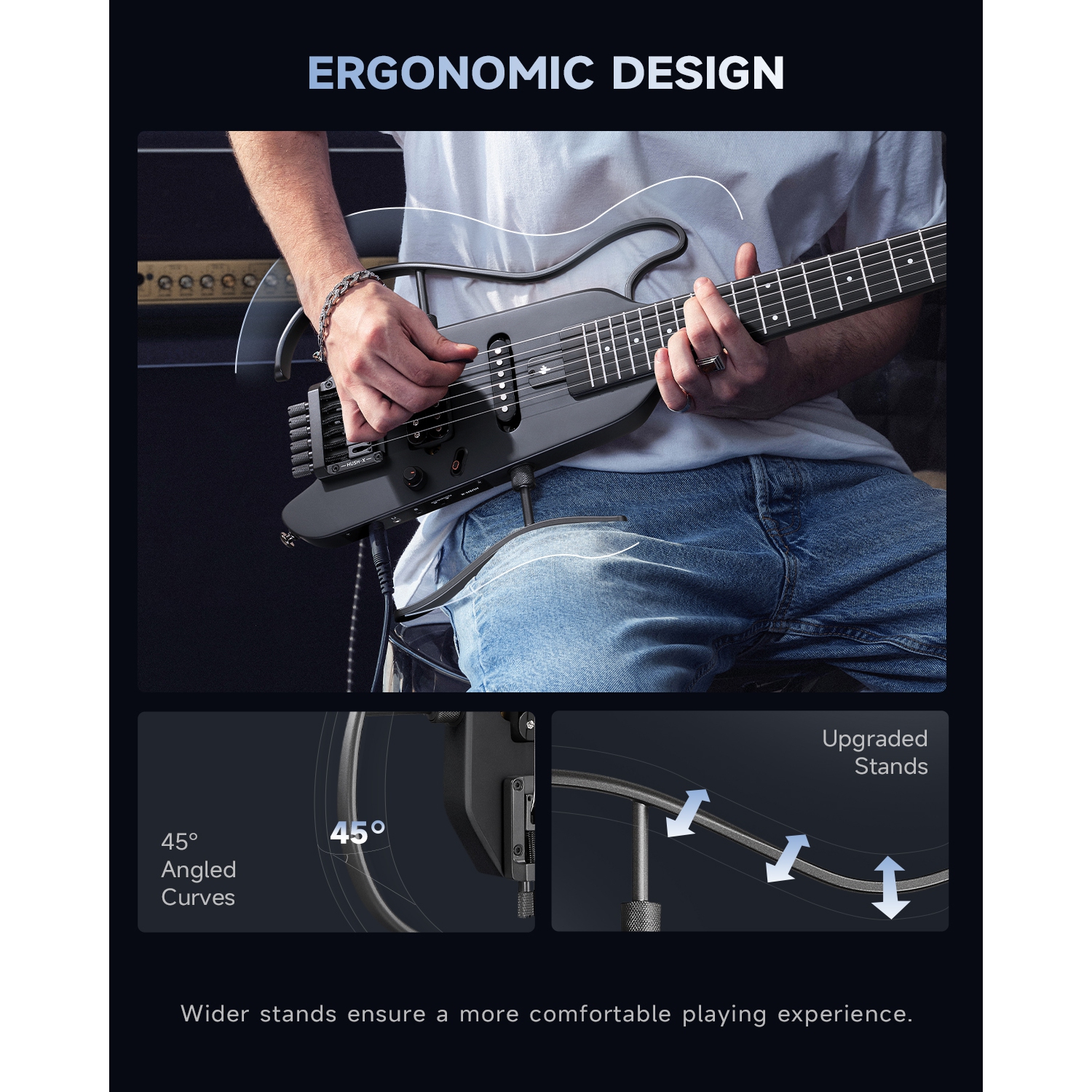 Donner HUSH-X Electric Guitar Kit for Travel