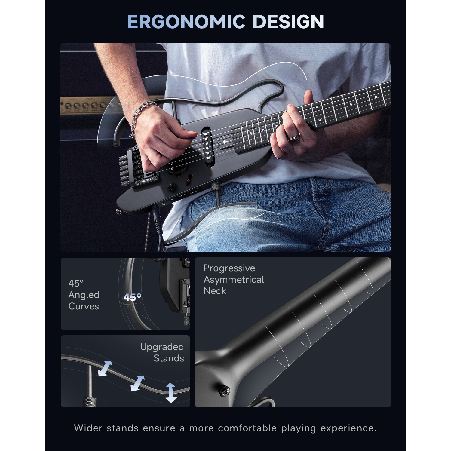 Donner HUSH-X Electric Guitar Kit for Travel