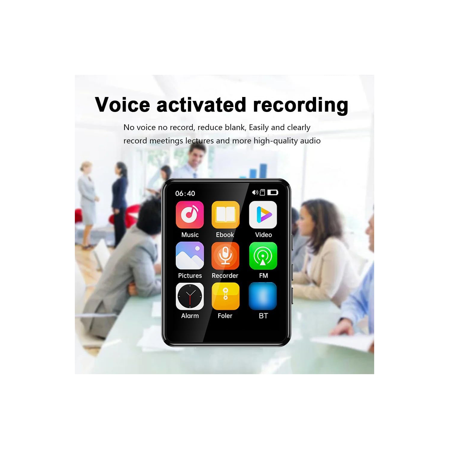 2.4" Touchscreen MP3/MP4 Player with 8GB Card – Bluetooth 5.0, Built-in Speaker, E-book Reader