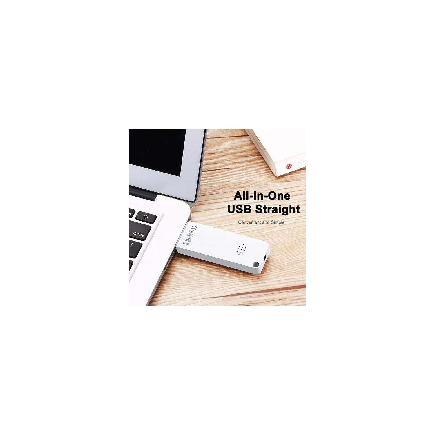 Lecteur MP3 ultramince 16&nbsp;Go – portatif, haut-parleur intégré, extension USB/TF, 4 heures de lecture [blanc]