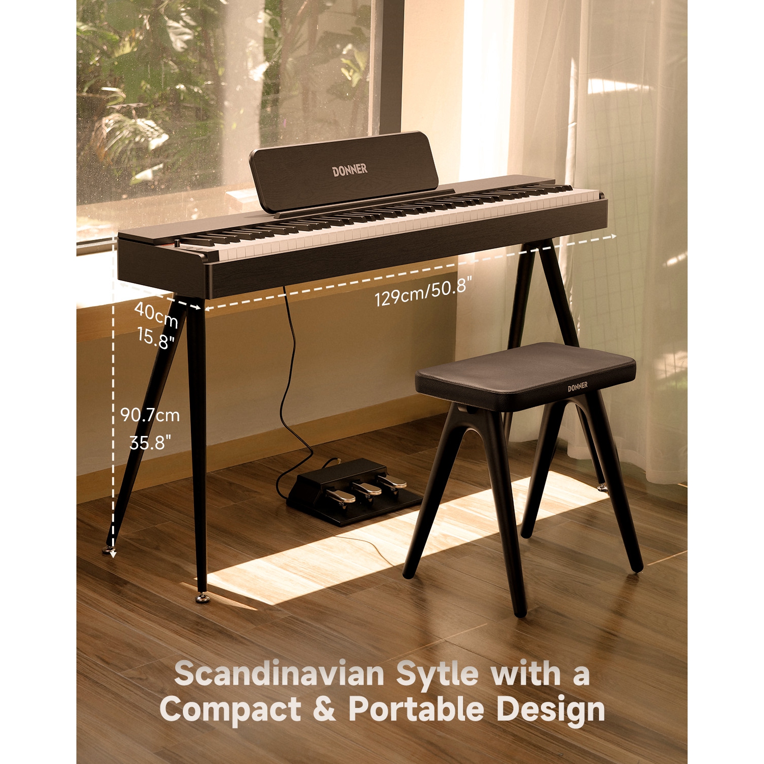 Donner OURA™ S100 88-Key Graded Hammer Action Weighted Digital Piano