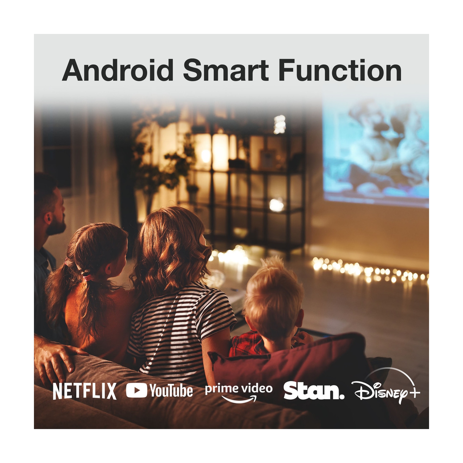 Electric focus HD smart projector home 5G wireless mobile phone WIFI projection office Android projector