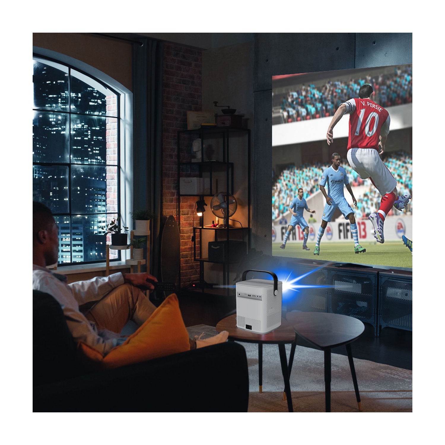 Electric focus HD smart projector home 5G wireless mobile phone WIFI projection office Android projector