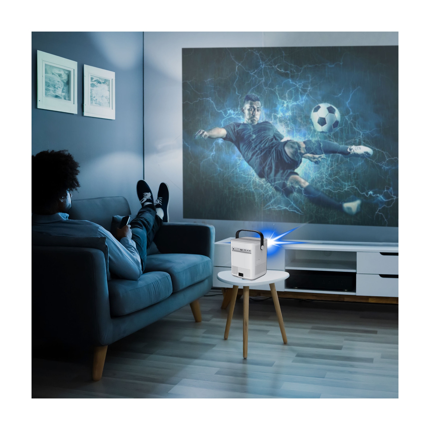 Electric focus HD smart projector home 5G wireless mobile phone WIFI projection office Android projector