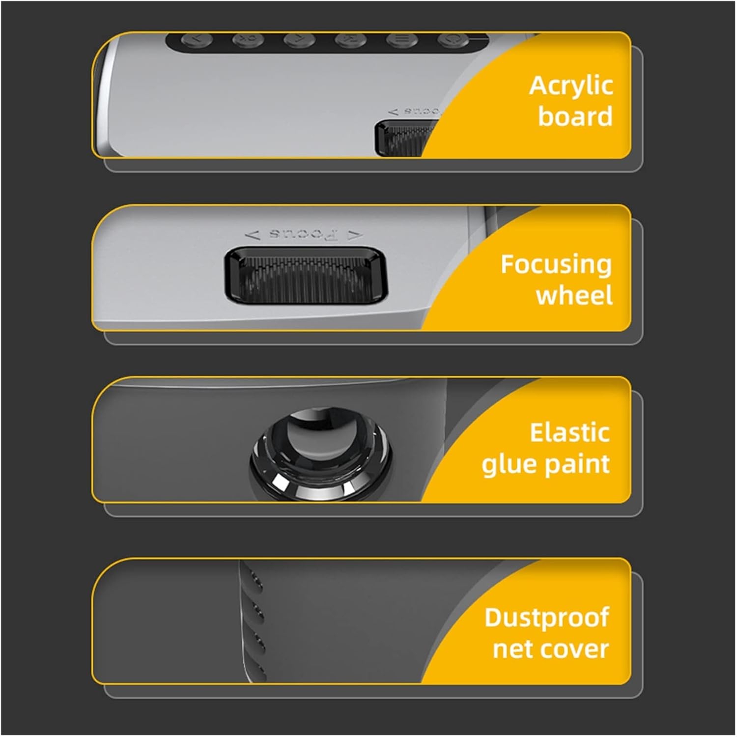 Projecteur vidéo HD intégrale 1080p, mini projecteur portatif avec télécommande, projecteur intelligent pour cinéma maison films d'extérieur