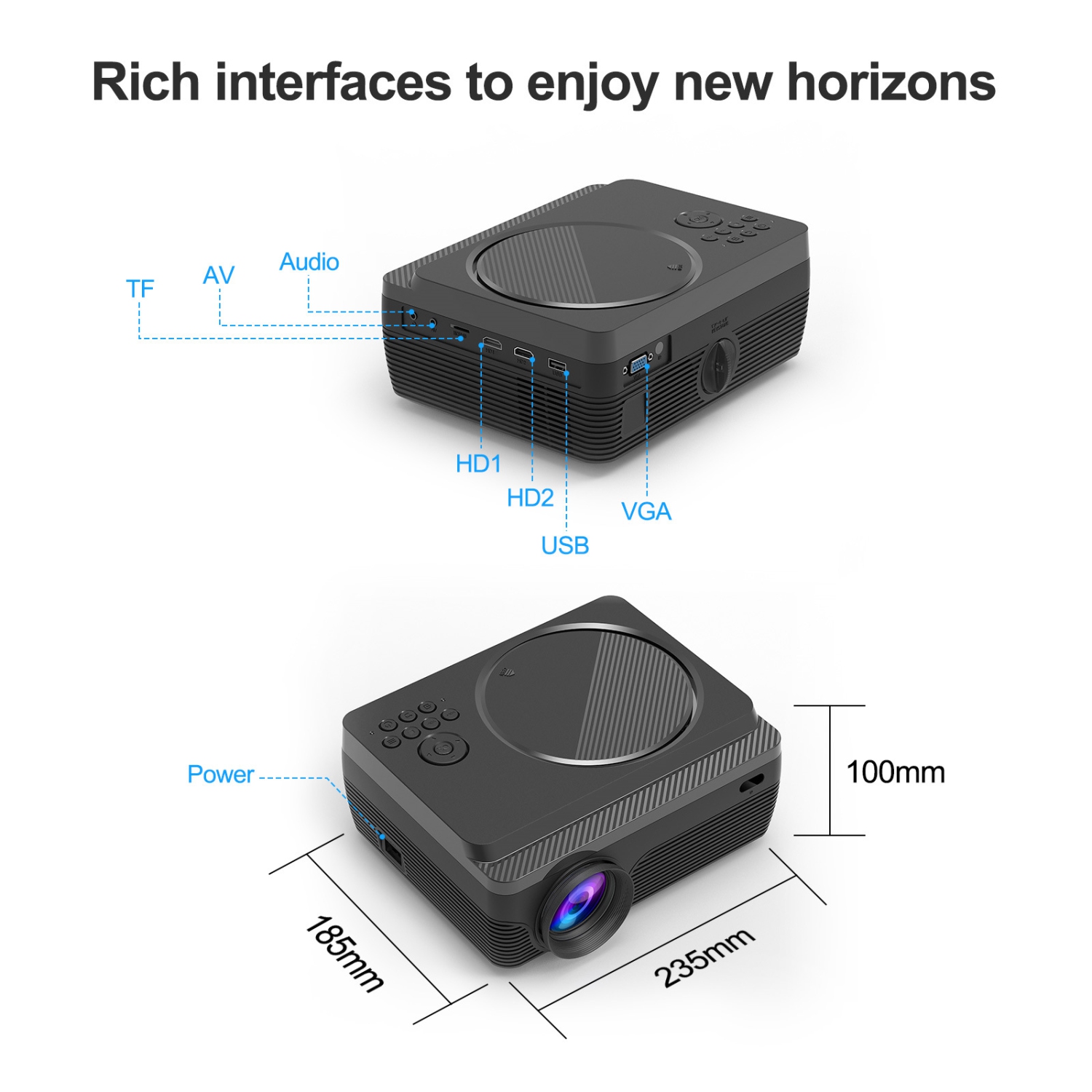 Projector for home dormitory living room bedroom wall projection ultra-clear 4k 1080P