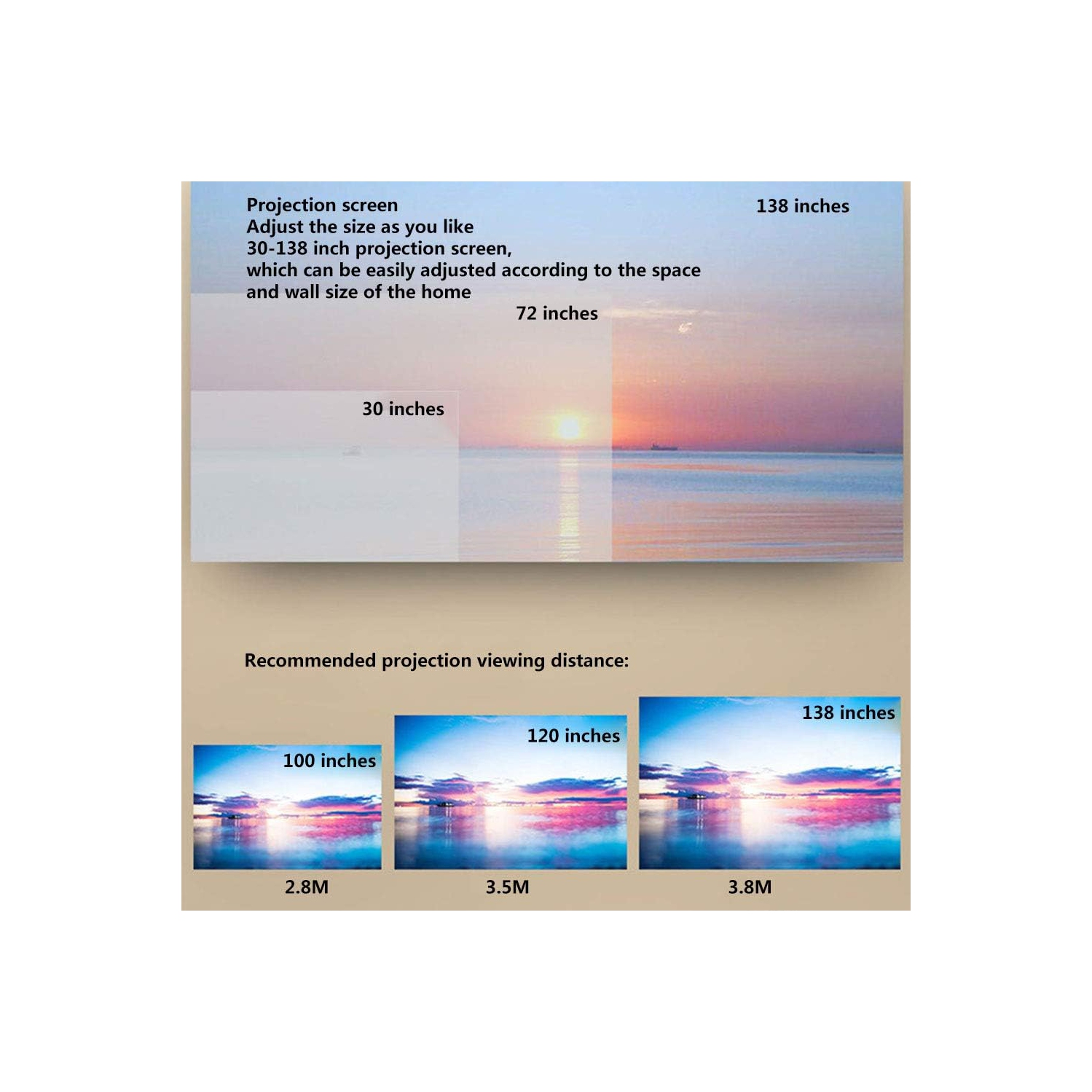 Mini projecteur Wi-Fi portatif Mini vidéoprojecteur prend en charge la résolution HD adaptée aux divertissements extérieurs et aux cinémas maison