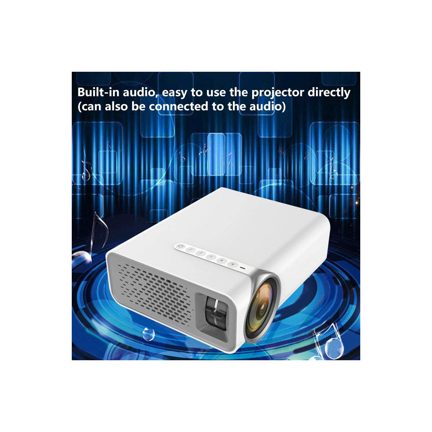 Mini projecteur Wi-Fi portatif Mini vidéoprojecteur prend en charge la résolution HD adaptée aux divertissements extérieurs et aux cinémas maison