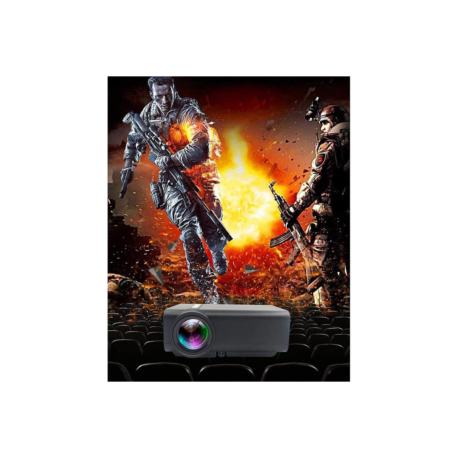 Mini projecteur Wi-Fi portatif Mini vidéoprojecteur prend en charge la résolution HD adaptée aux divertissements extérieurs et aux cinémas maison