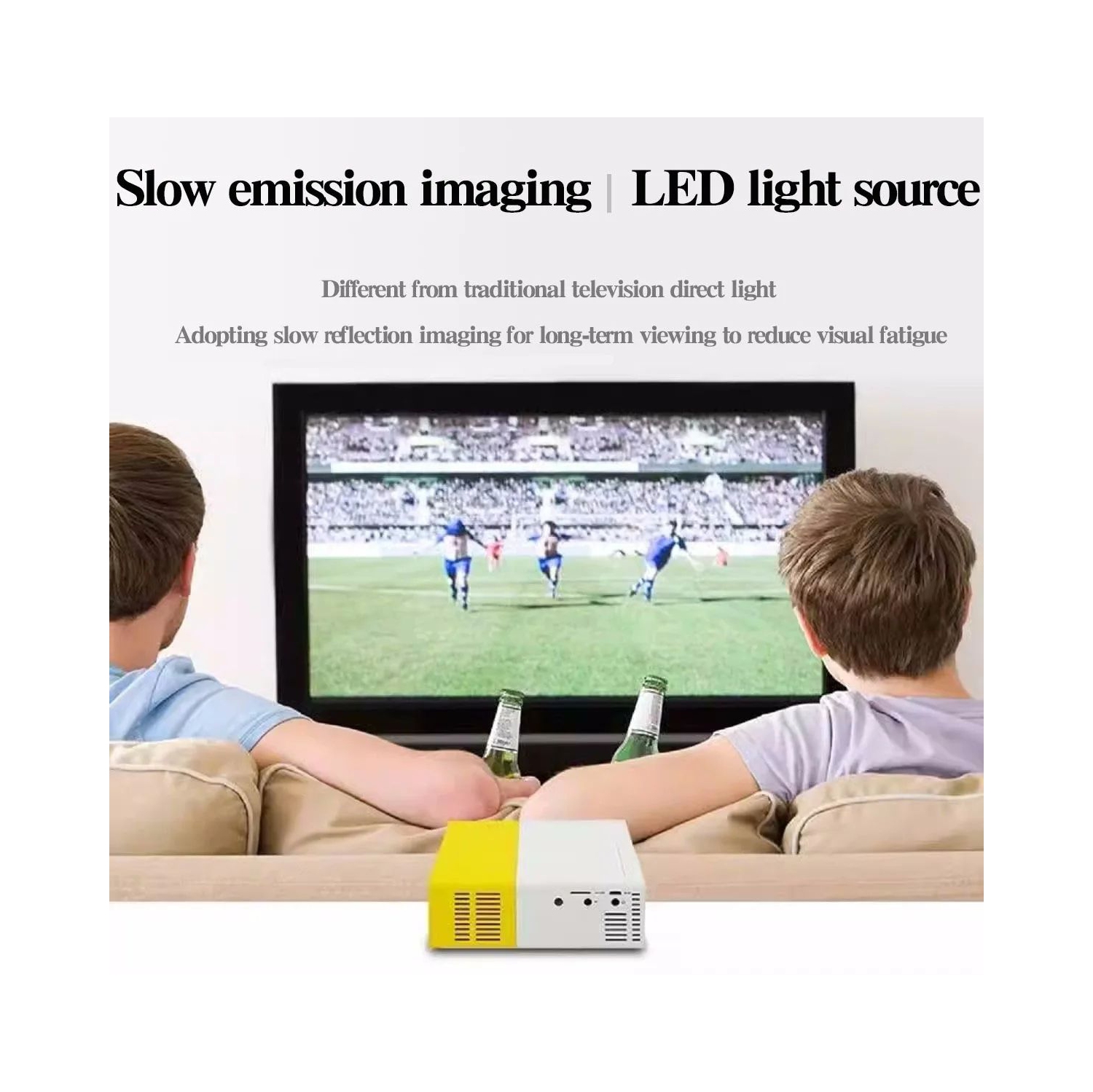 Micro Mini Projector Home LED Portable Small Projector HD 1080p - Blue
