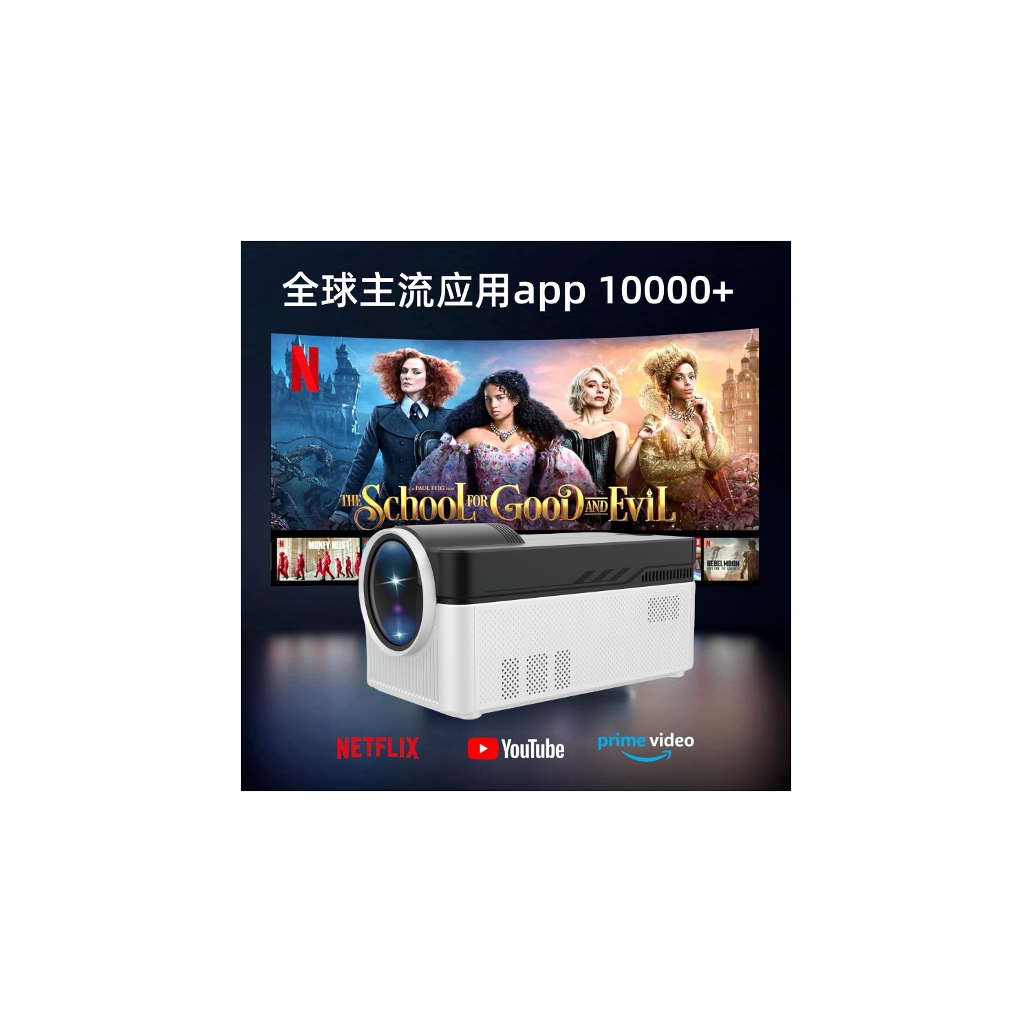 Projecteur à courte focale HD Home Cinéma Room Office Projecteur portatif à mise au point automatique