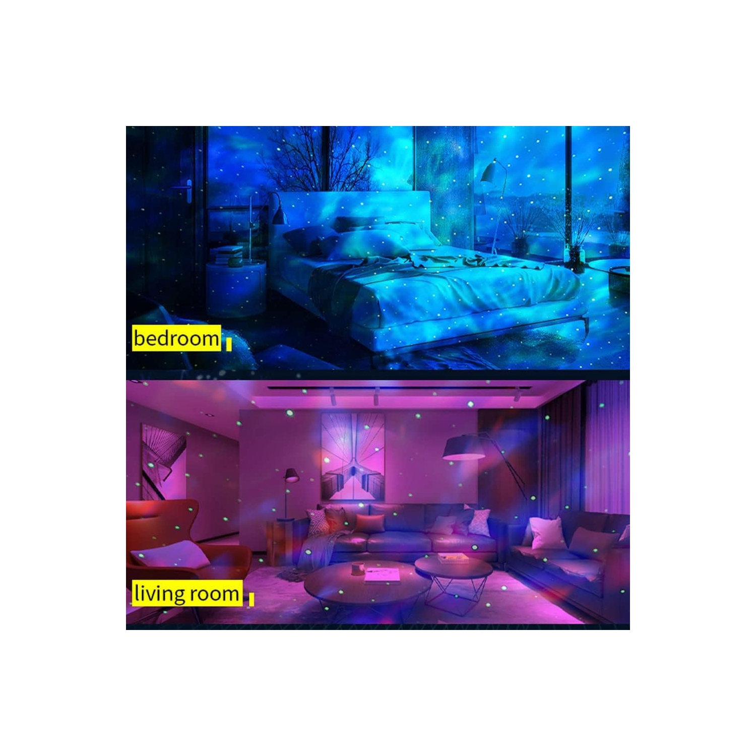 Projecteur en forme d'oeuf 4-en-1 aurores boréales projecteur Veilleuse oeuf de dinosaure Aurora étoile veilleuse