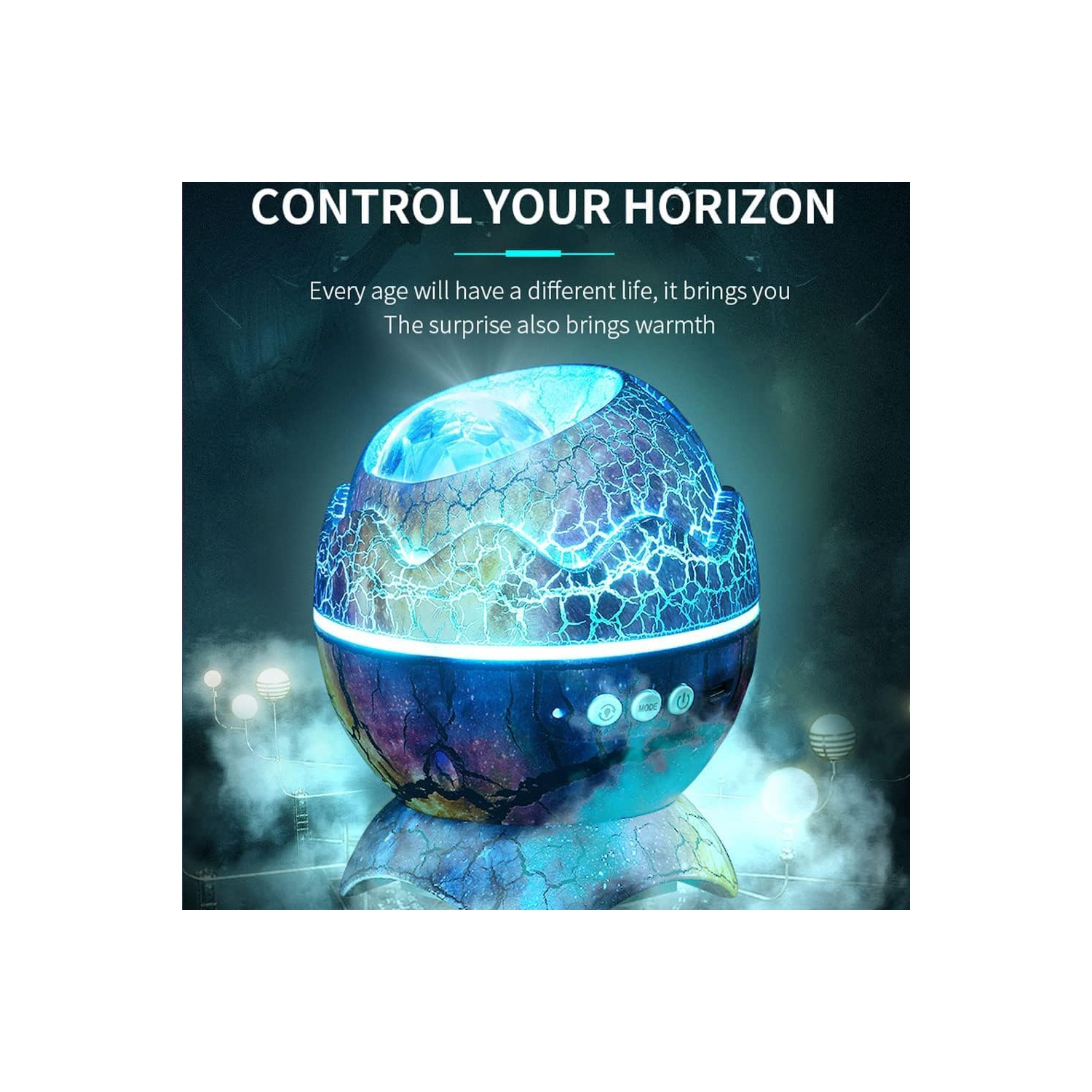 Projecteur en forme d'oeuf 4-en-1 aurores boréales projecteur Veilleuse oeuf de dinosaure Aurora étoile veilleuse