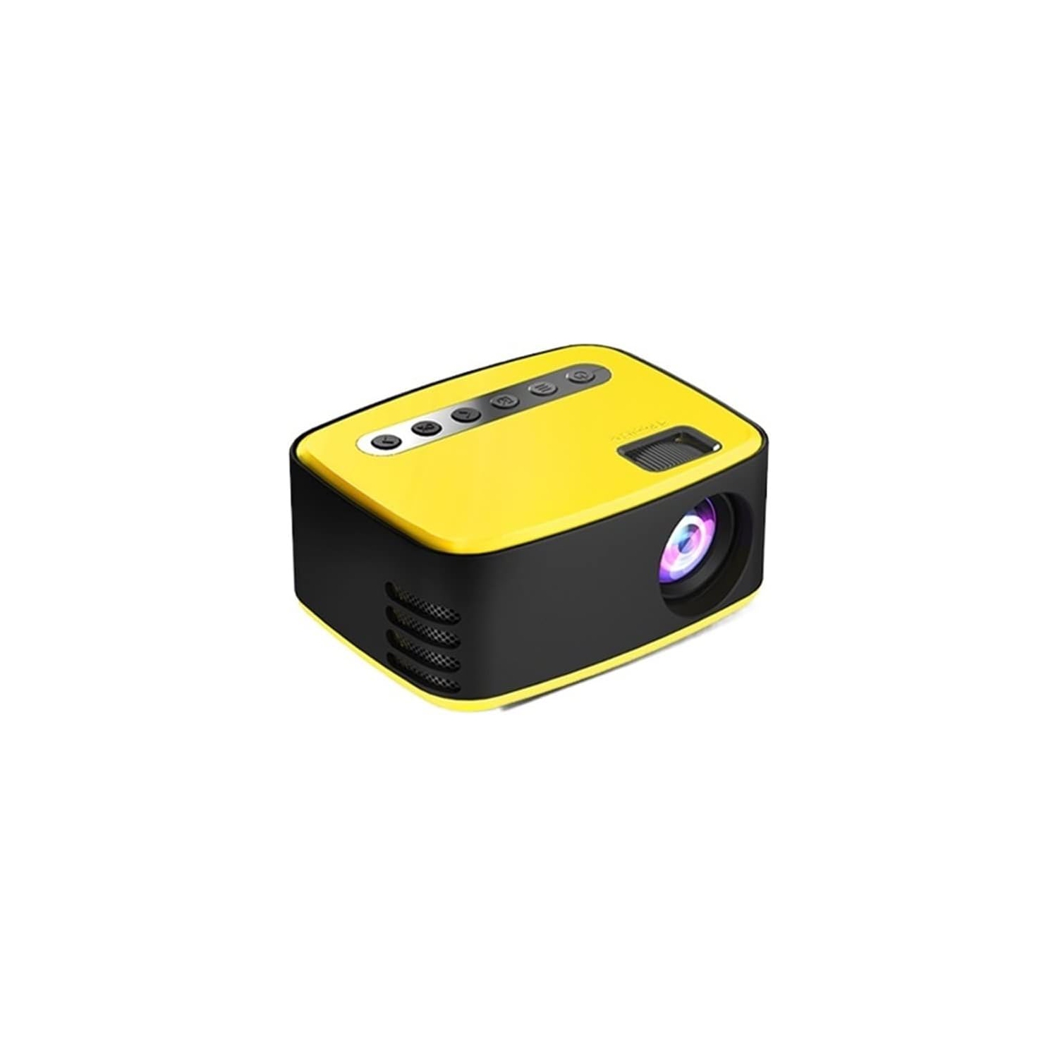 Full HD 1080P Video Projector, Mini Portable Projector with Remote Control, Smart Projector for Home Theater Outdoor Movies (Black and Yellow – Multimedia Edition)
