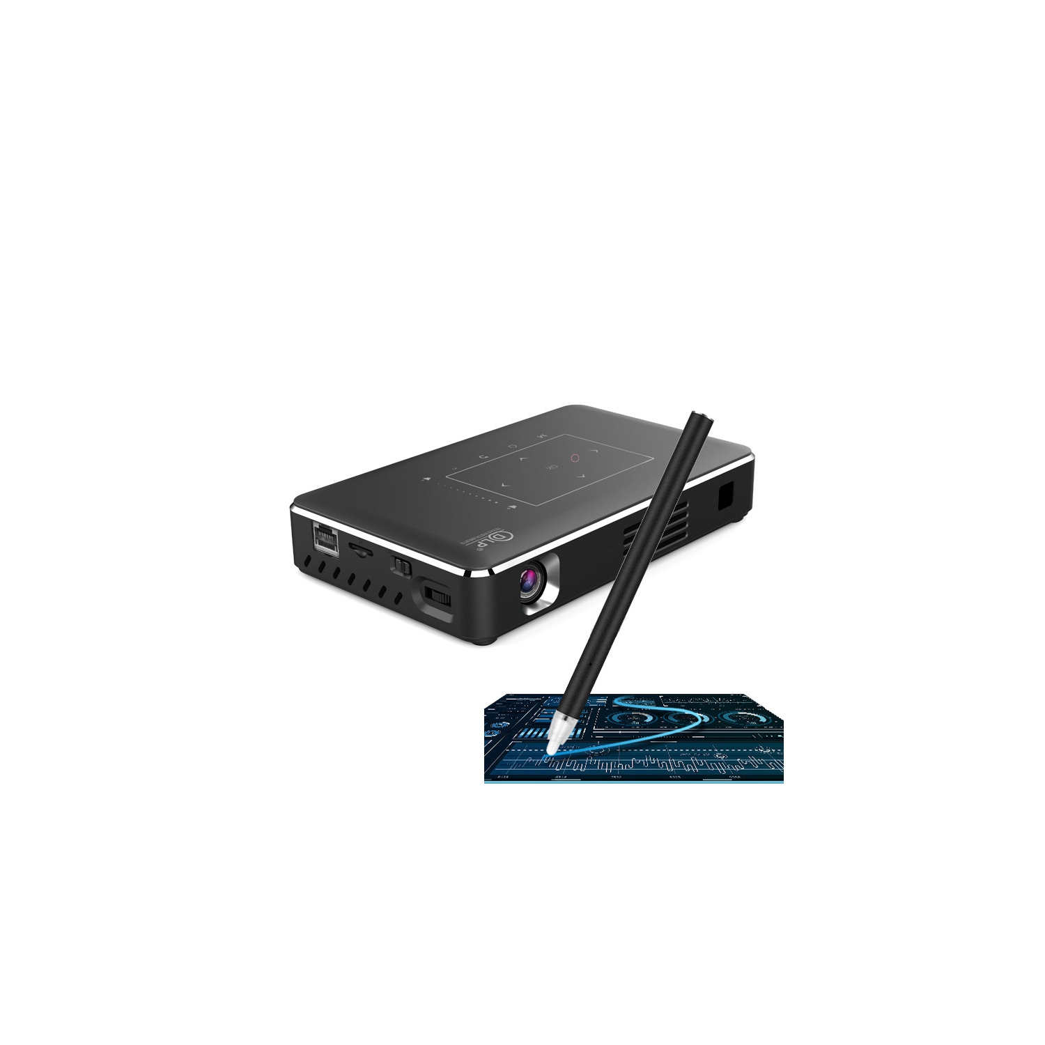 Full HD Mini Projector 4K with WIFI Bluetooth for iPhone Android Handheld Devices