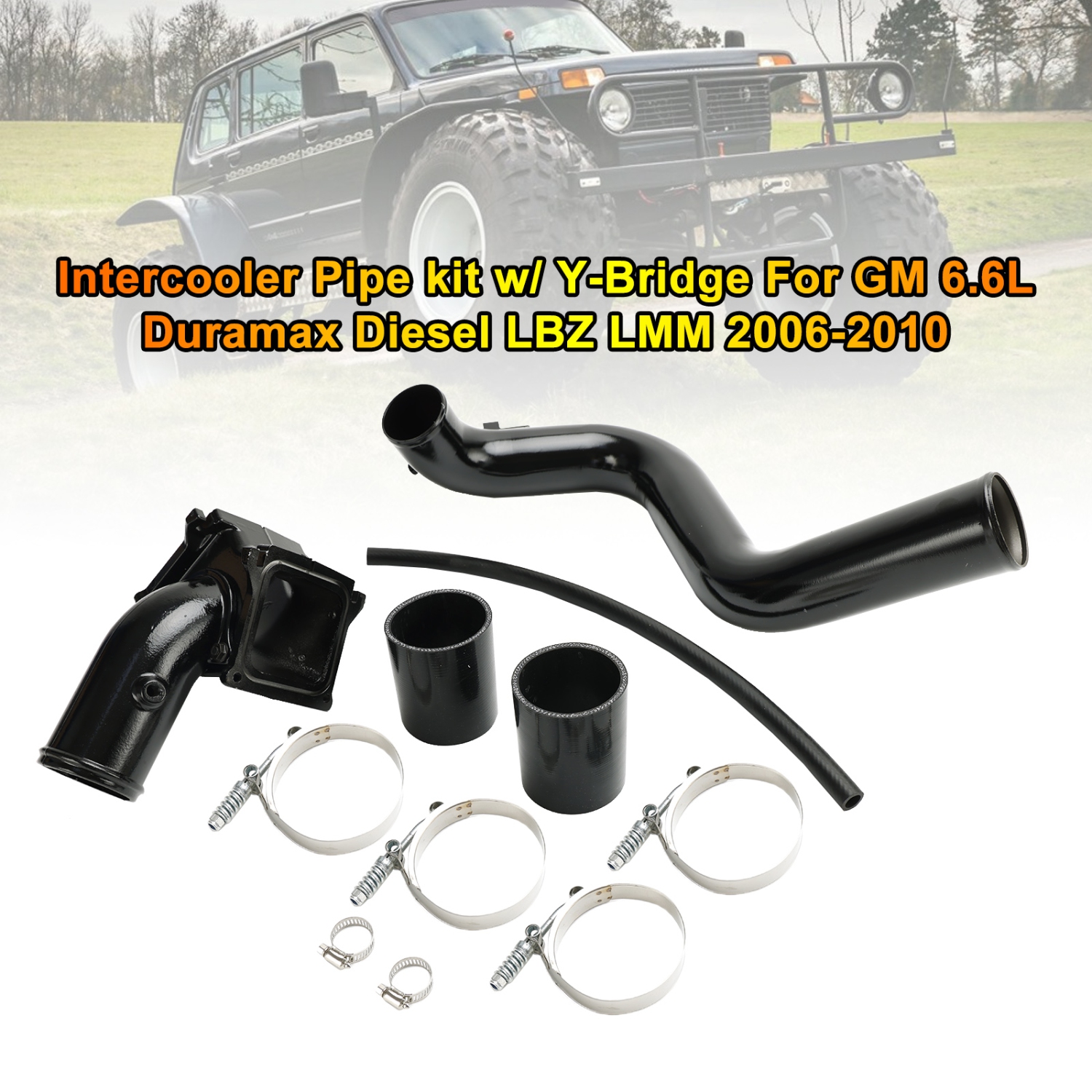 Intercooler Pipe kit w/ Y-Bridge For GM 6.6L Duramax Diesel LBZ LMM 2006-2010