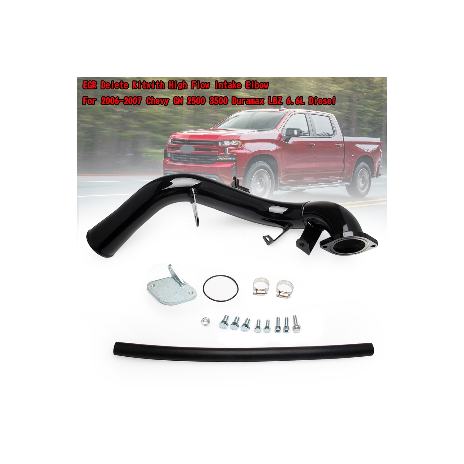 EGR Kit with High Flow Intake Elbow For 2006-2007 Chevy GM 2500 3500 Duramax LBZ 6.6L Diesel