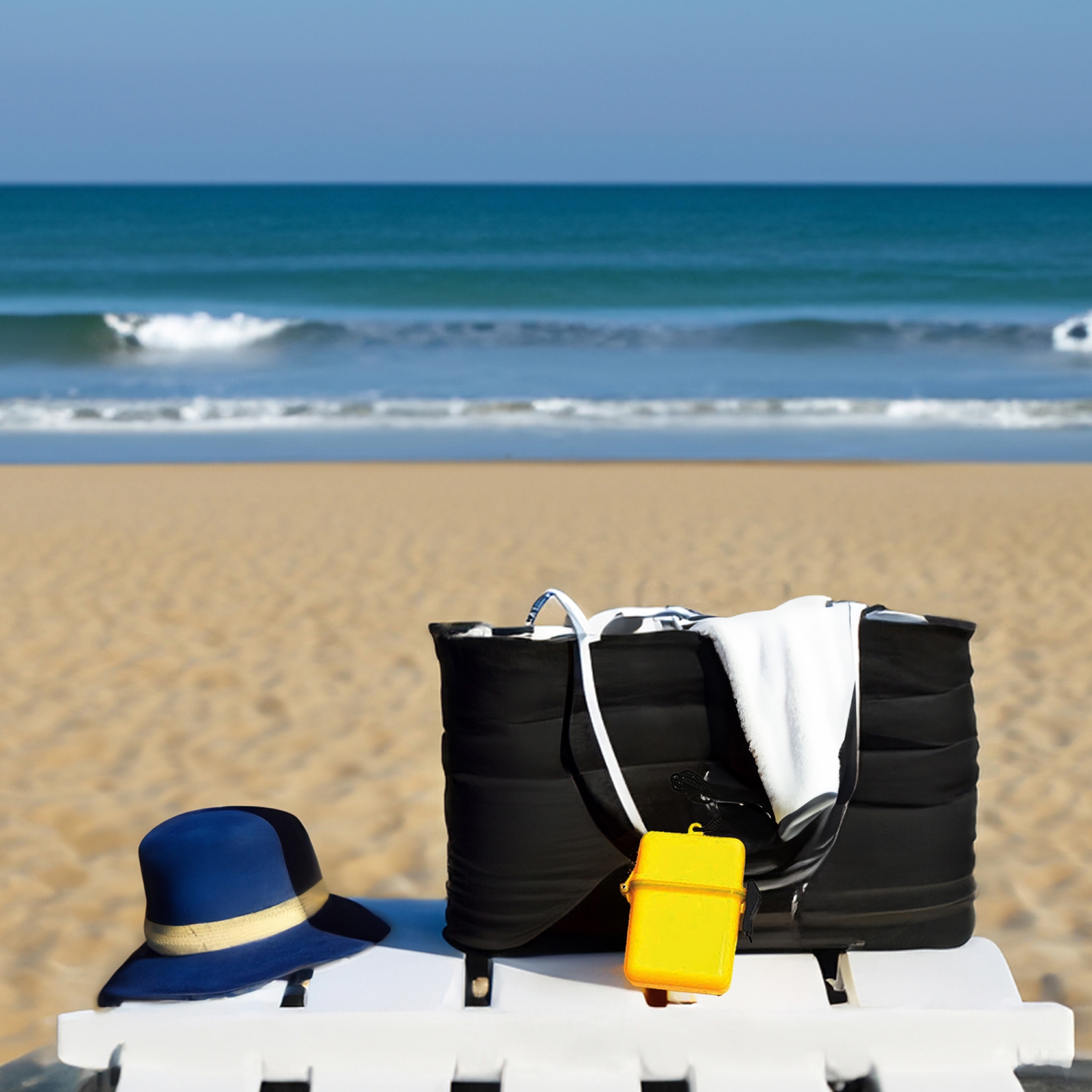 Étui étanche bleu pour accessoires personnels de 4,5&nbsp;po