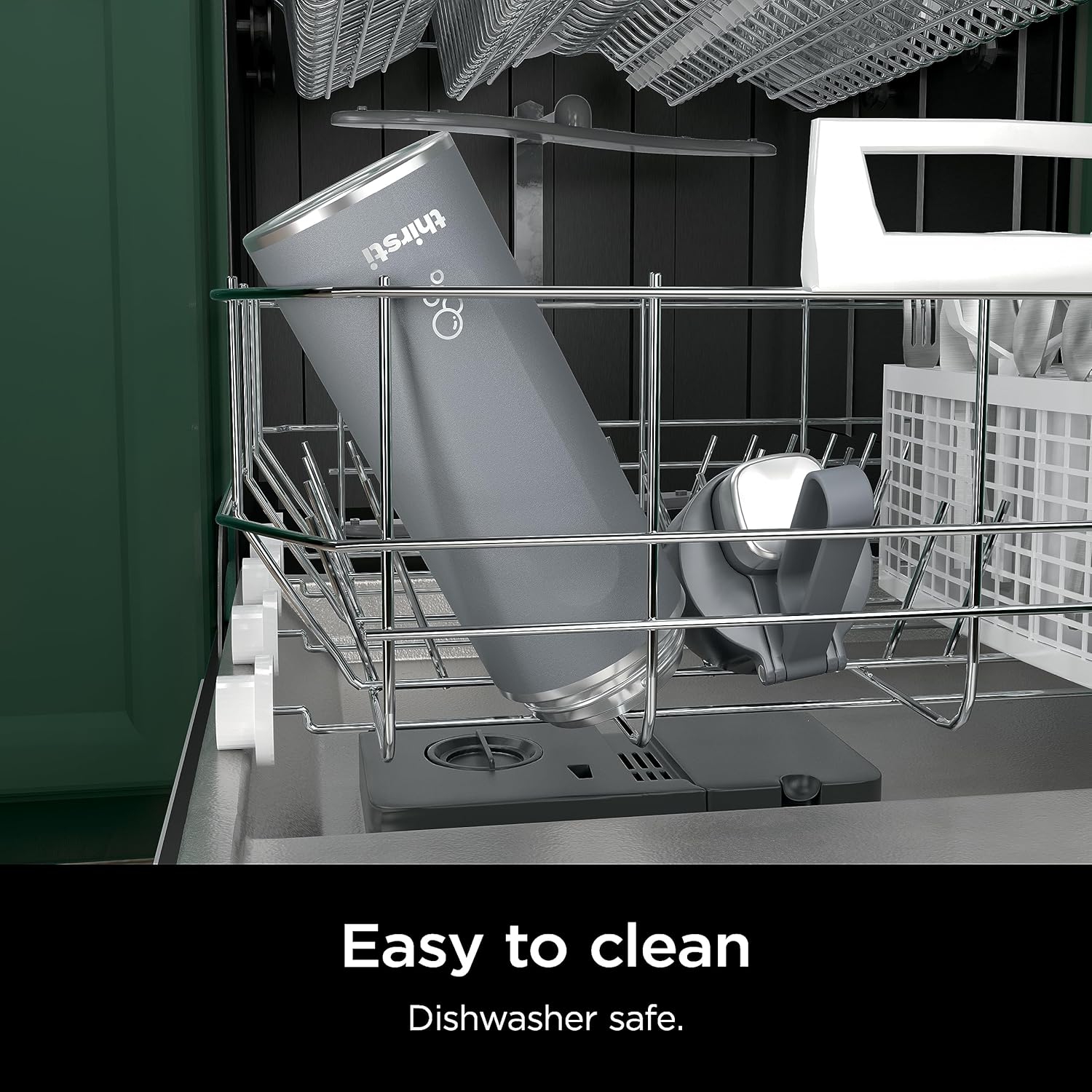 Ninja – Bouteille de voyage Thirsti 24&nbsp;oz, étanche, isolée pour boissons pétillantes, froide pendant 24 heures, DW2401CGY