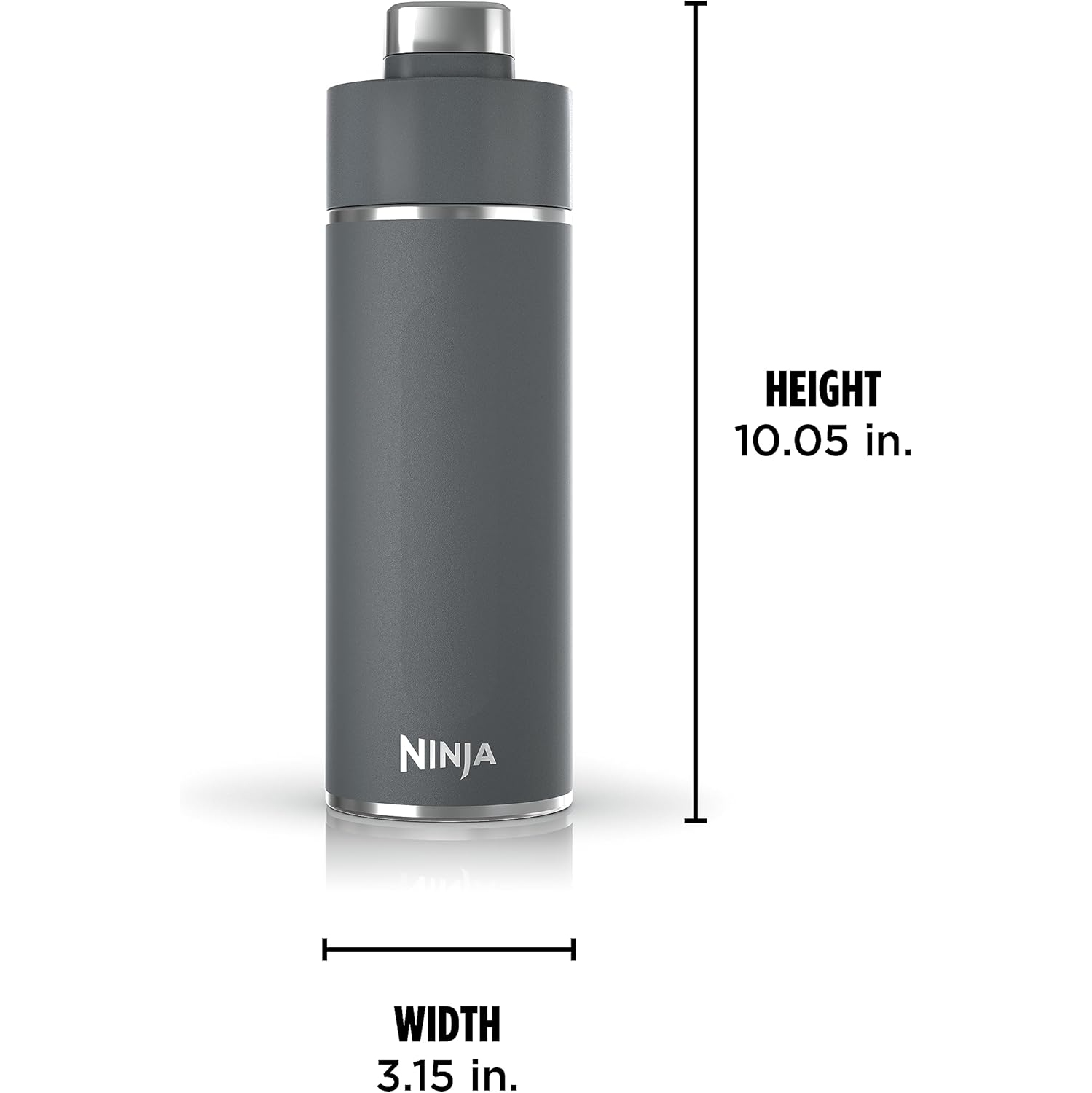 Ninja – Bouteille de voyage Thirsti 24&nbsp;oz, étanche, isolée pour boissons pétillantes, froide pendant 24 heures, DW2401CGY