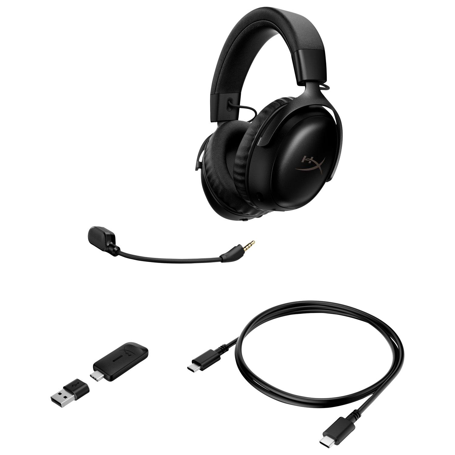 Casque de jeu multiplateforme sans fil avec microphone Cloud III S de HyperX - Noir