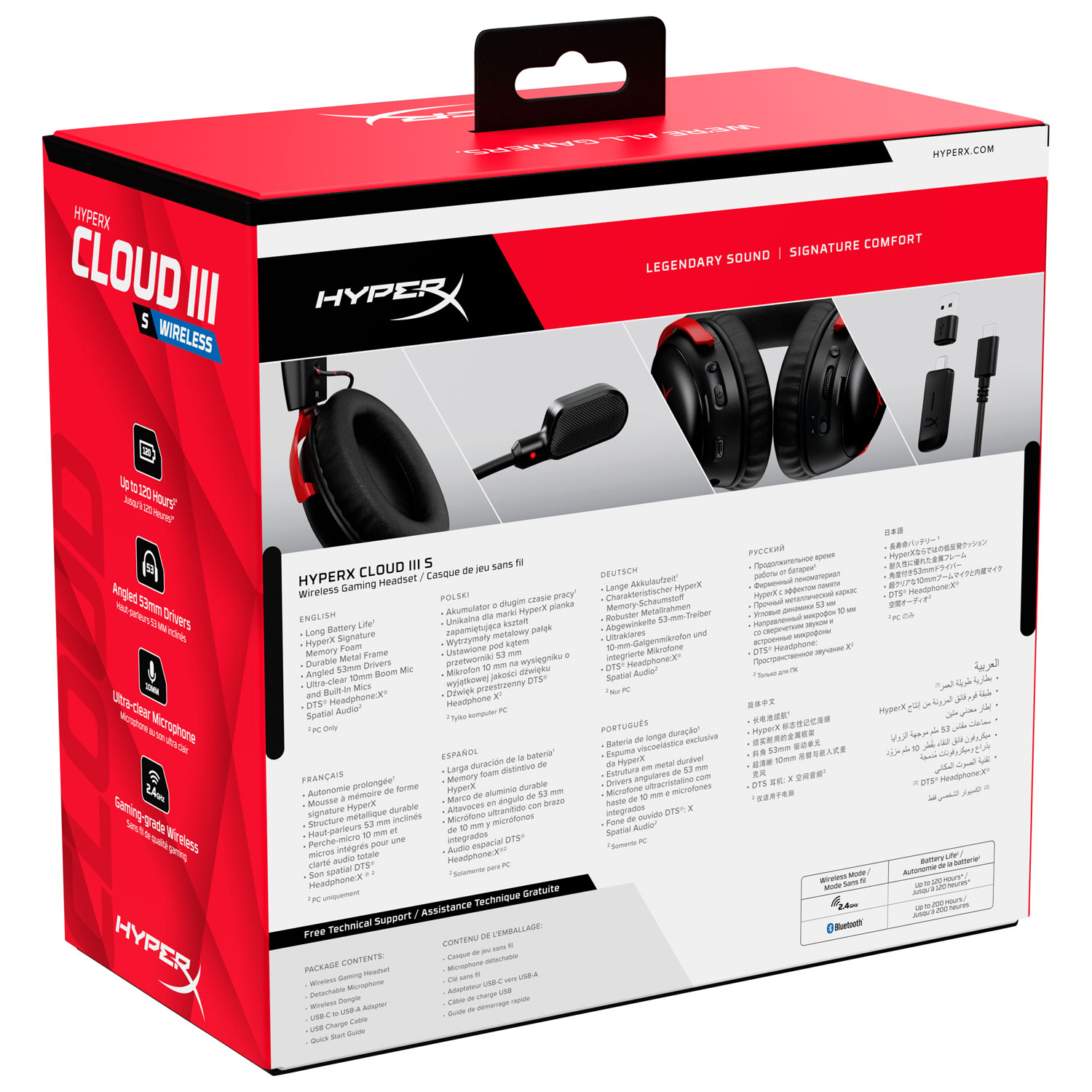 Casque de jeu multiplateforme sans fil avec microphone Cloud III S de HyperX - Noir/Rouge- Exclusivité de Best Buy