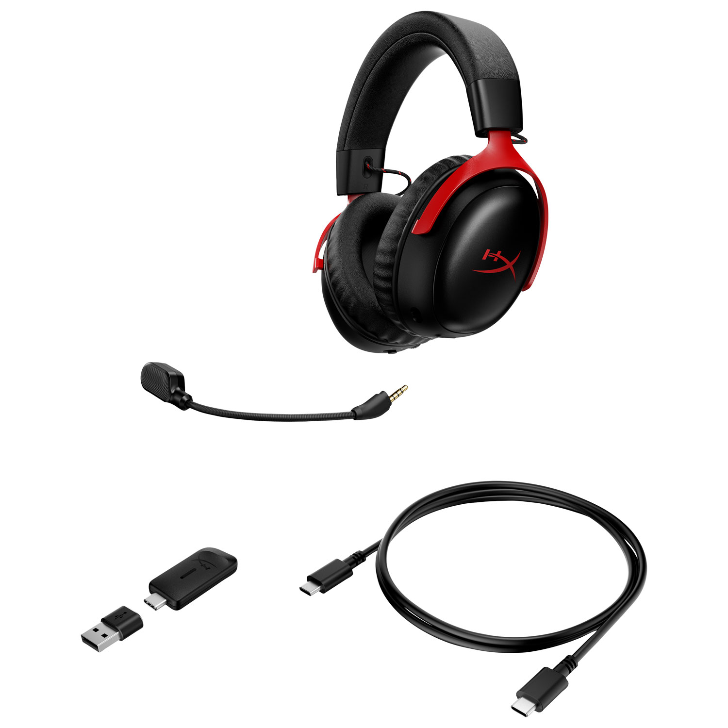 Casque de jeu multiplateforme sans fil avec microphone Cloud III S de HyperX - Noir/Rouge- Exclusivité de Best Buy