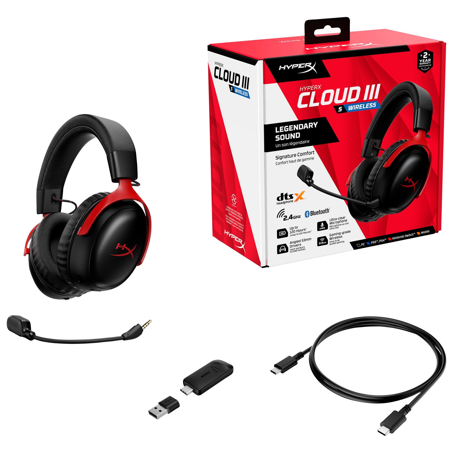 Hyperx Cloud III S Wireless Gaming Headset with Microphone for