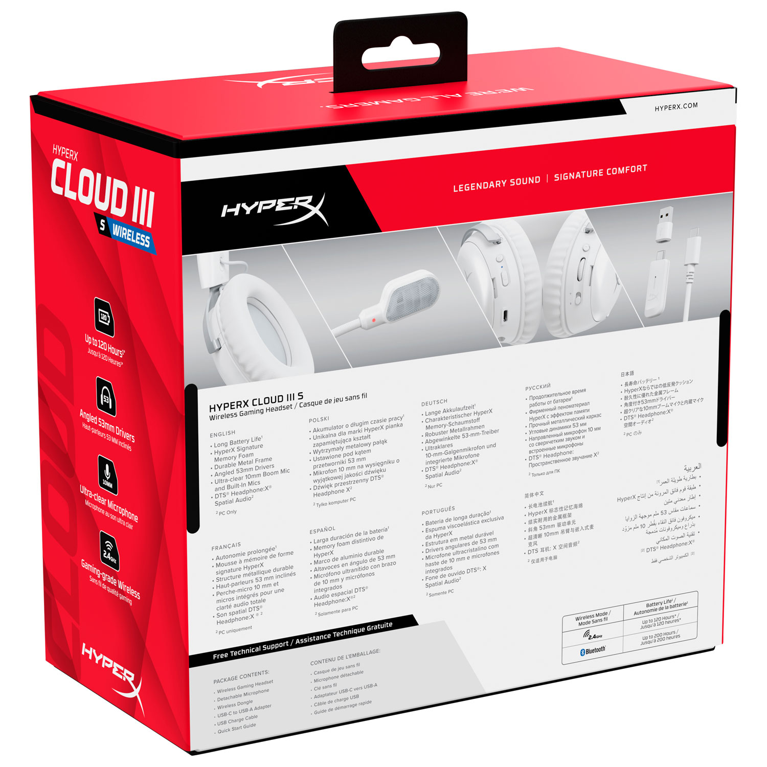 HyperX Cloud III S Wireless Gaming Headset - White