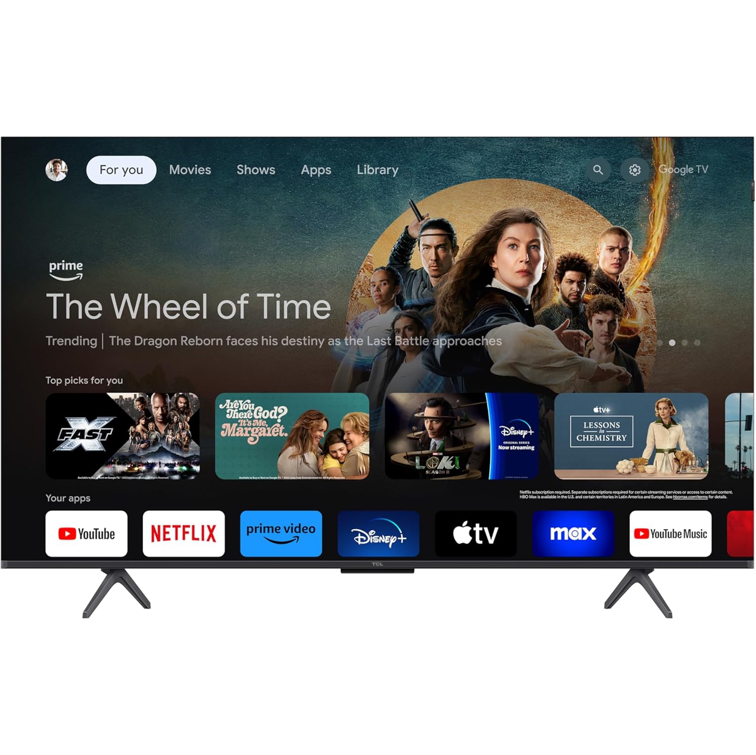 Refurbished - TCL 50" 50Q651G-CA Q6-Series 4K UHD HDR QLED Smart Google TV - 2024