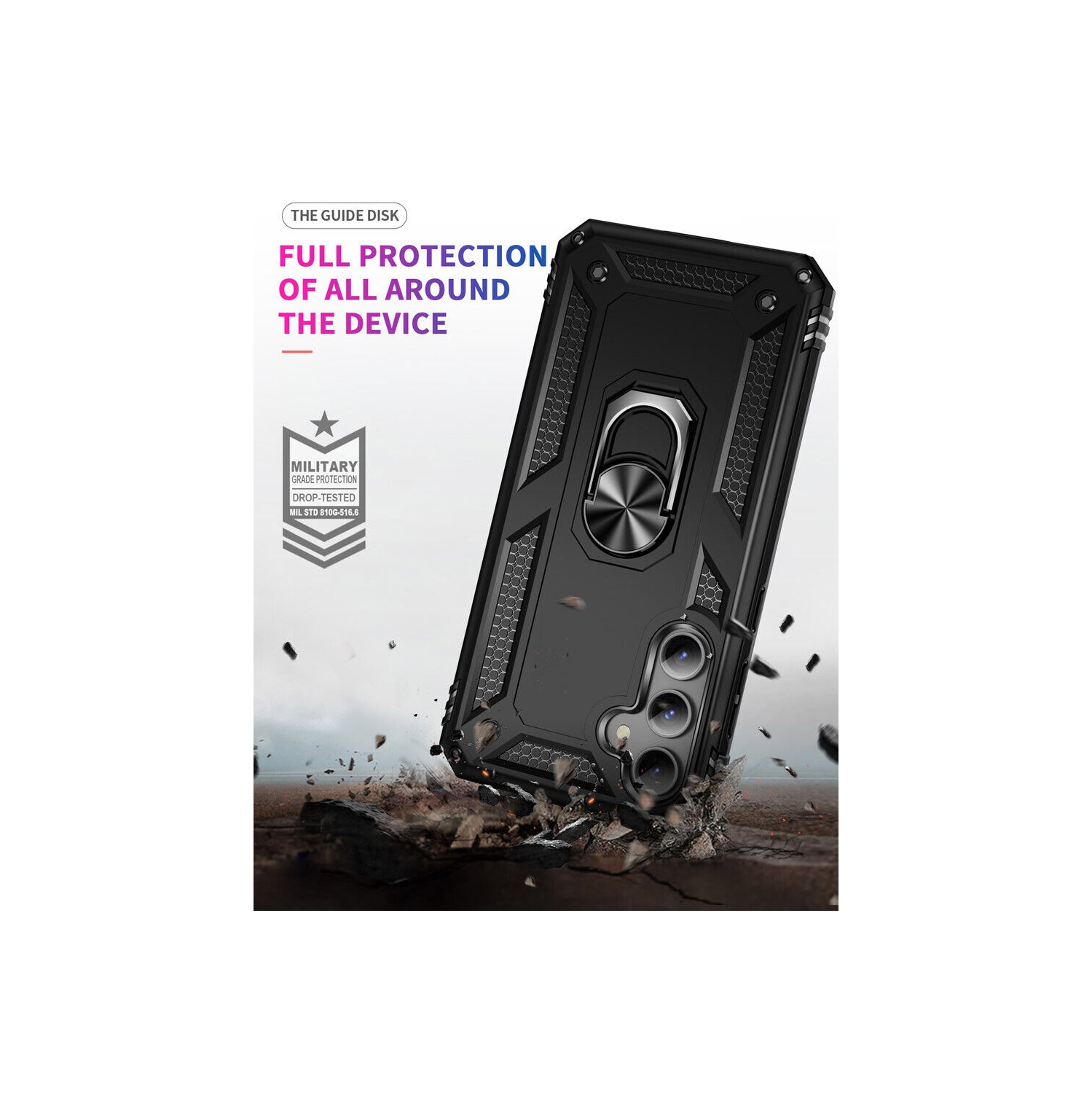 [CS] Étui rigide magnétique hybride avec support pour anneau pour Samsung Galaxy A36/A56, rose doré