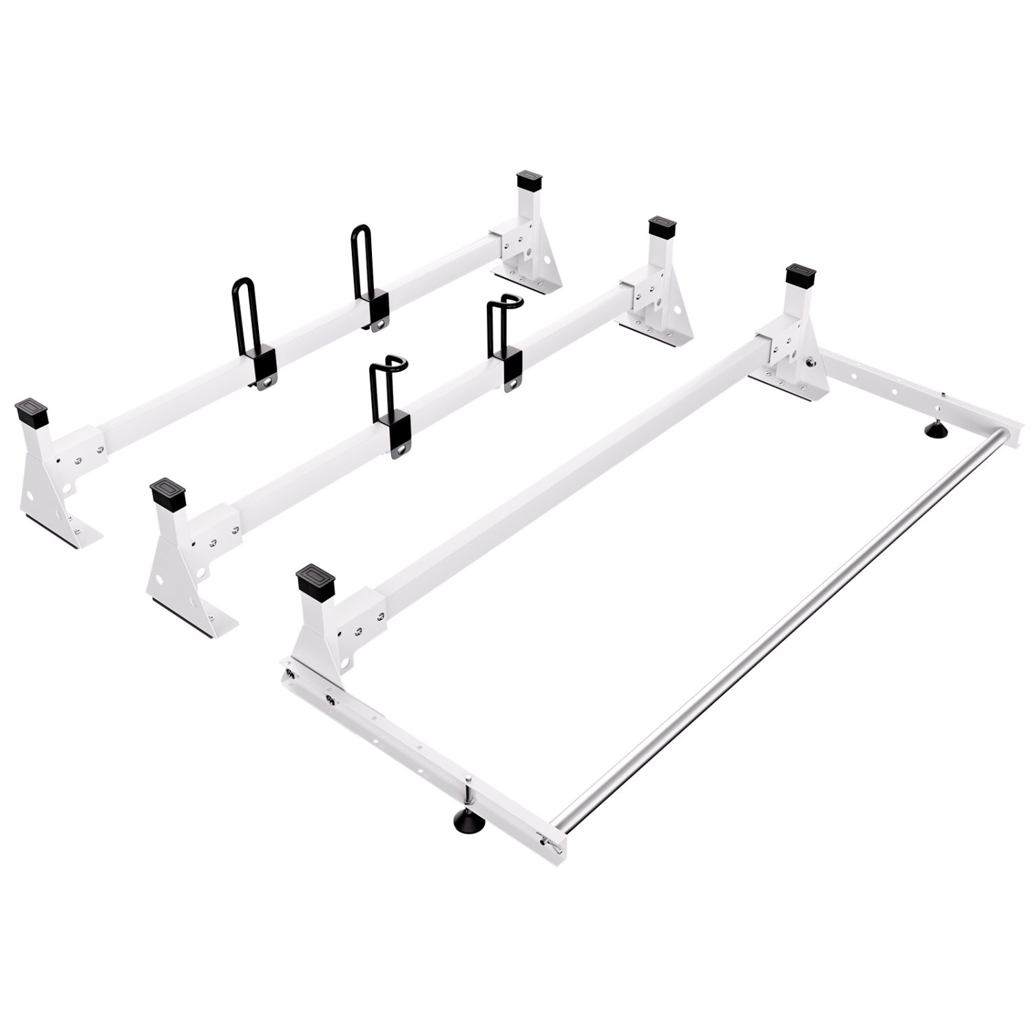 VEVOR 54" 3 Crossbars Ladder Roof Rack, Heavy-duty Steel Van Roof Rack, 800 lbs Capacity Van Ladder Rack with Cargo Roller and Straps, Fit for Ford