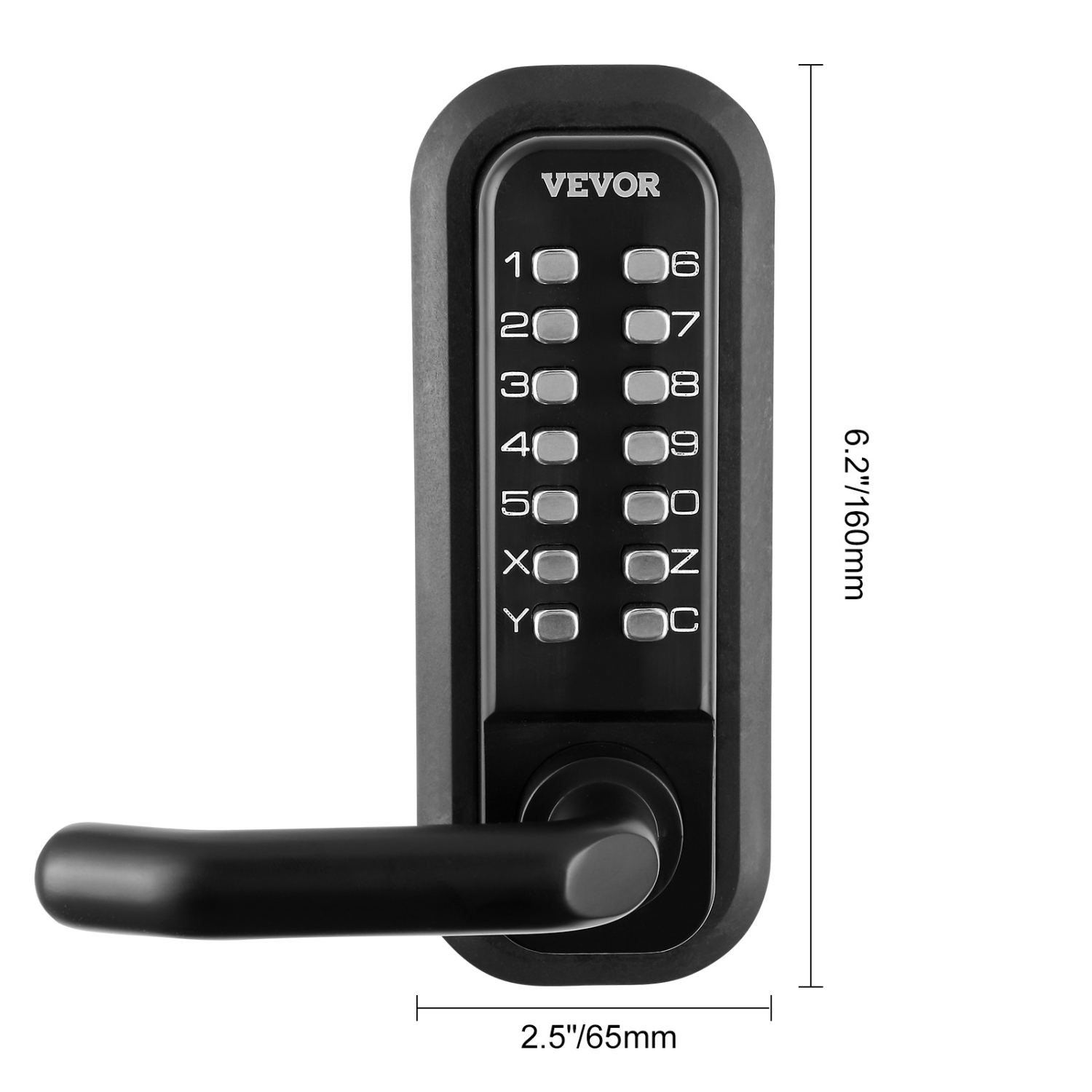 VEVOR 14 Digit Keypad, Mechanical Keyless Entry Door Lock, Water-proof Zinc Alloy, Embedded Outdoor Gate Door Locks Set with Keypad and Handle, Easy