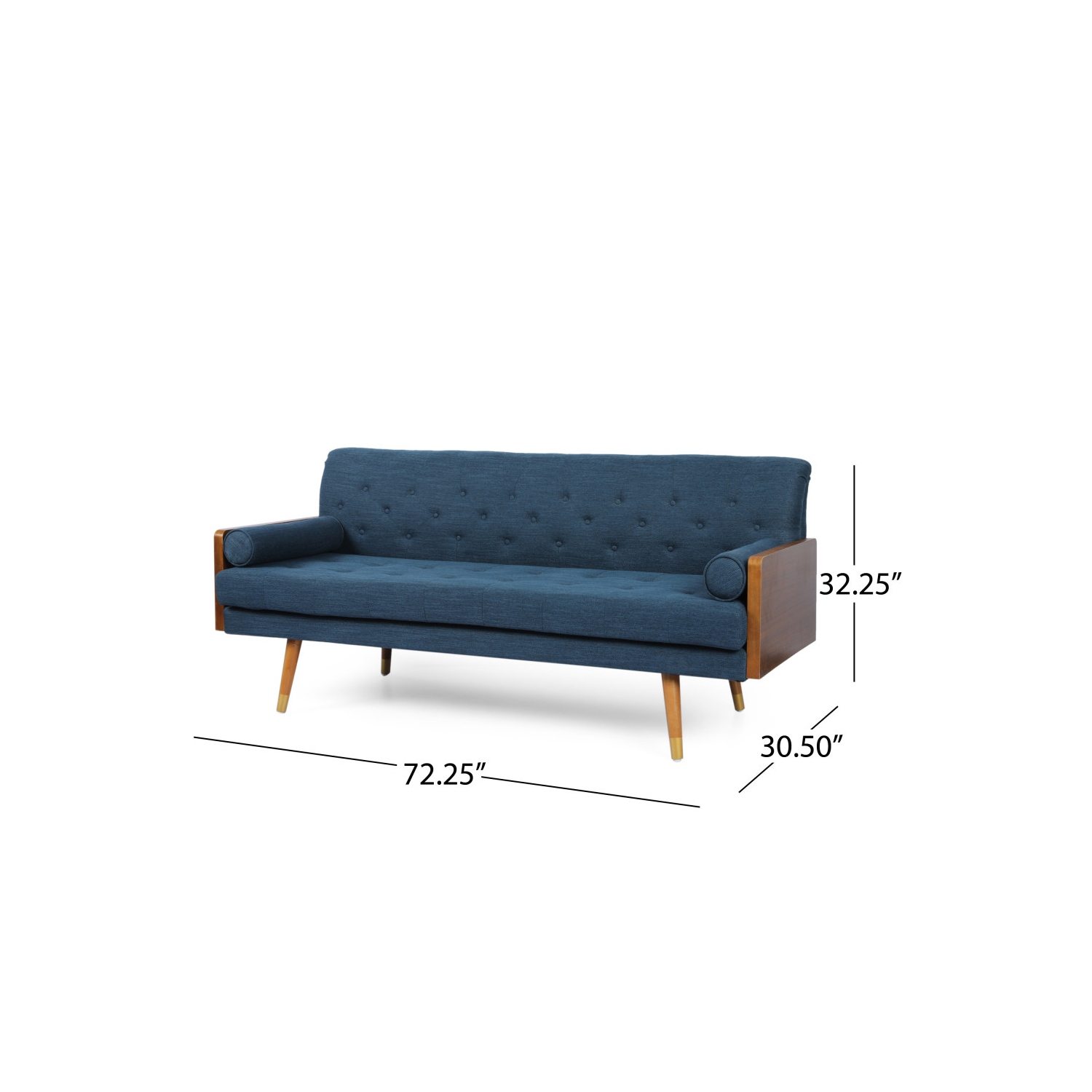YOULIGHTS 72" Sofa Couch with Wood Frame,Button-Tufted Fabric Upholstery,Mid Century Modern Design