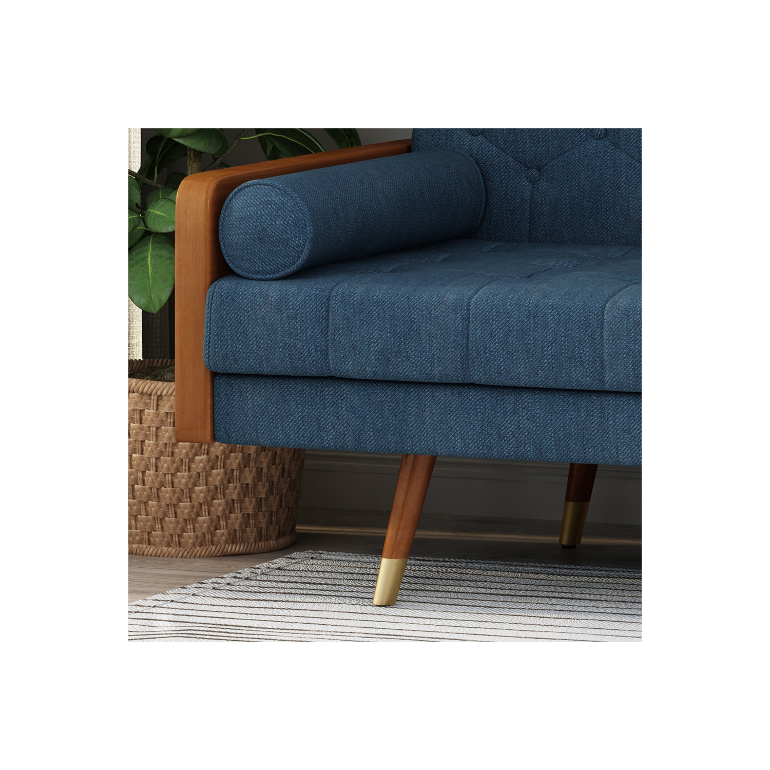 YOULIGHTS 72" Sofa Couch with Wood Frame,Button-Tufted Fabric Upholstery,Mid Century Modern Design