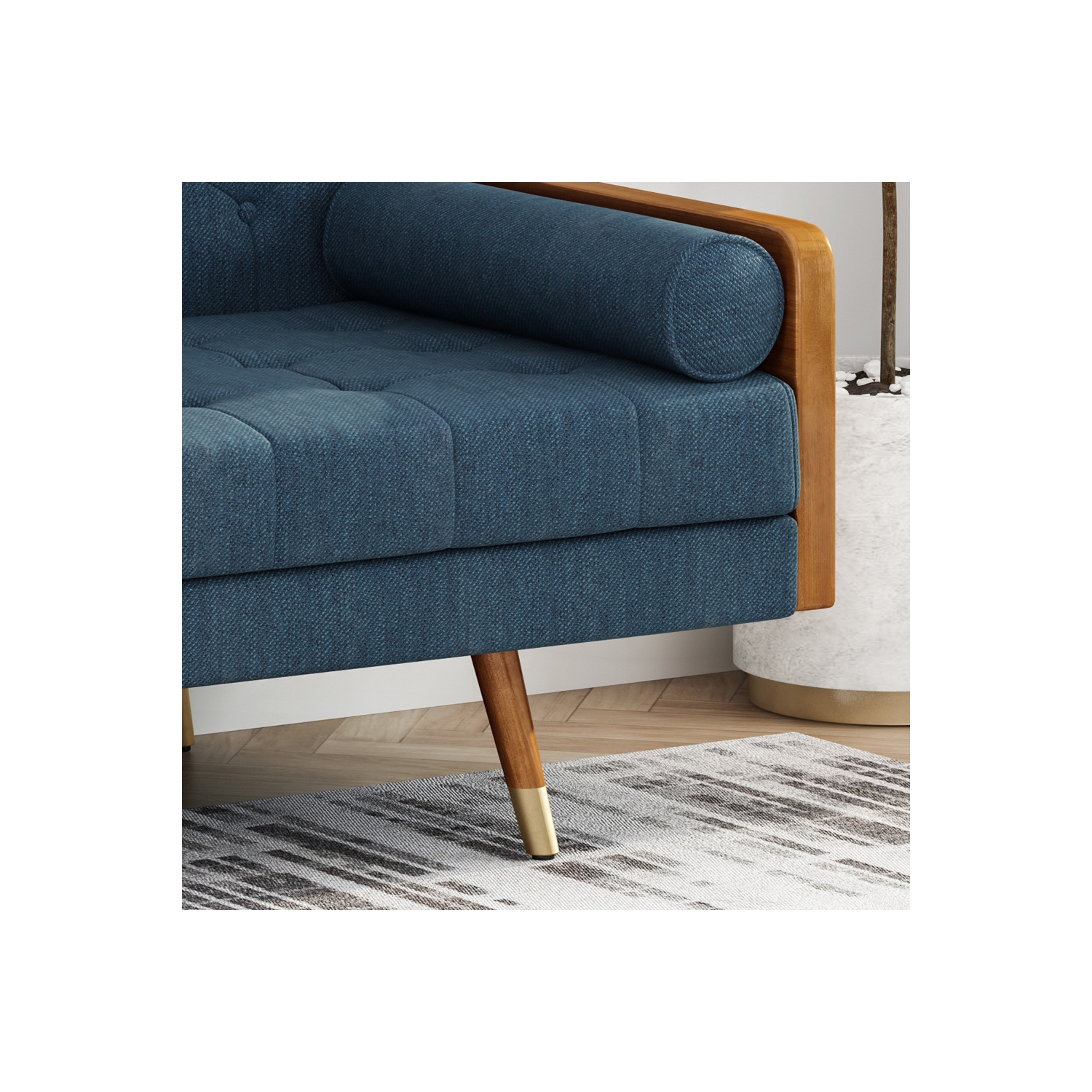 YOULIGHTS 72" Sofa Couch with Wood Frame,Button-Tufted Fabric Upholstery,Mid Century Modern Design