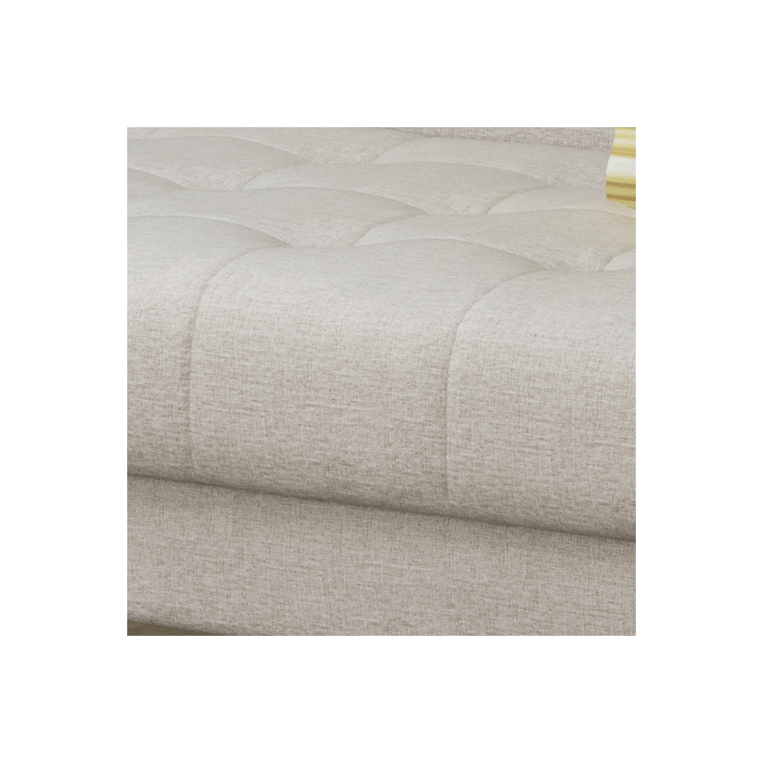 YOULIGHTS Mid Century Modern Tufted Fabric Sofa, Upholstered Sofa with Button-Tufted Waffle Stitch for Living Room, Mid-Century Modern Design, Beige