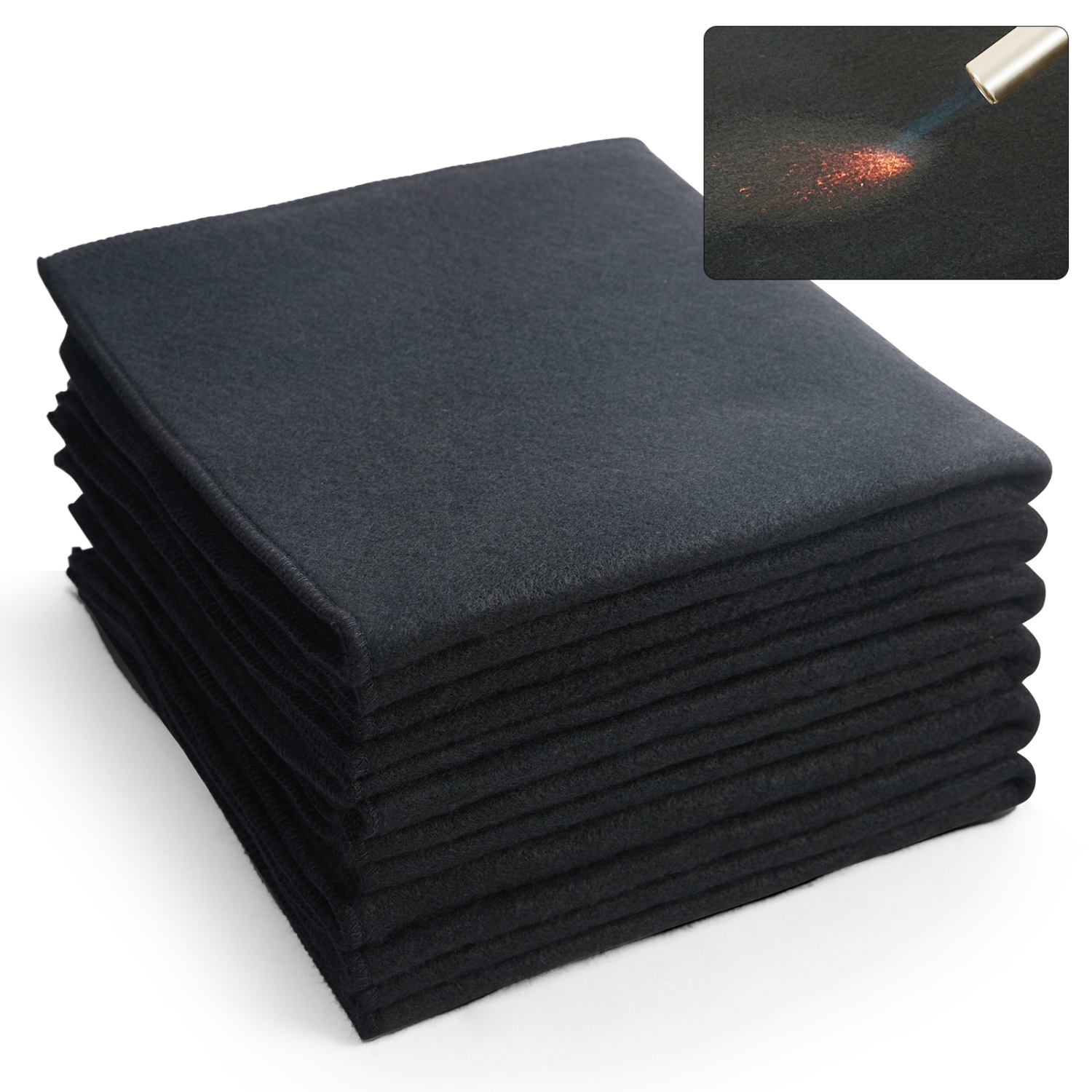 VEVOR 21" x 20" Carbon Felt Welding Blanket 6 Pack, Flame Retardant Welding Blankets, Up To 1800°F Heat Resistant Blanket Set, Cuttable Carbon Fiber