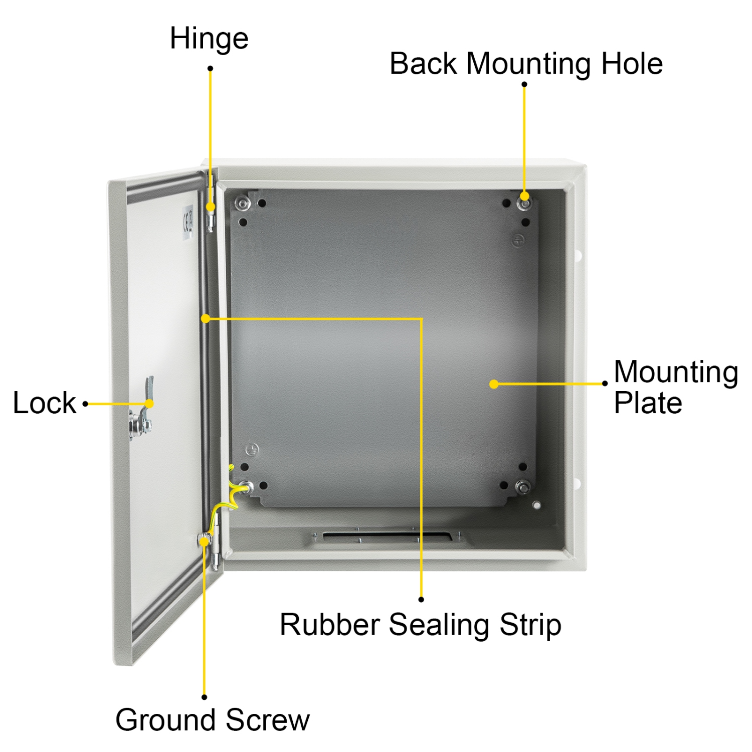 Boîtier métallique VEVOR 8x8x6&nbsp;po NEMA, boîtier électrique métallique NEMA 4X, IP66 résistant à l'eau et à la poussière, adapté aux connexions