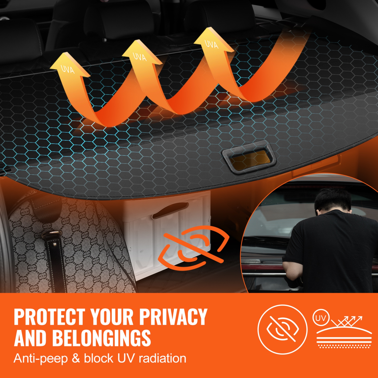 Housse de coffre rétractable VEVOR pour Chevrolet, pare-soleil de protection étanche pour GMC Terrain + Chevrolet Equinox 2018-2024, couvercle de