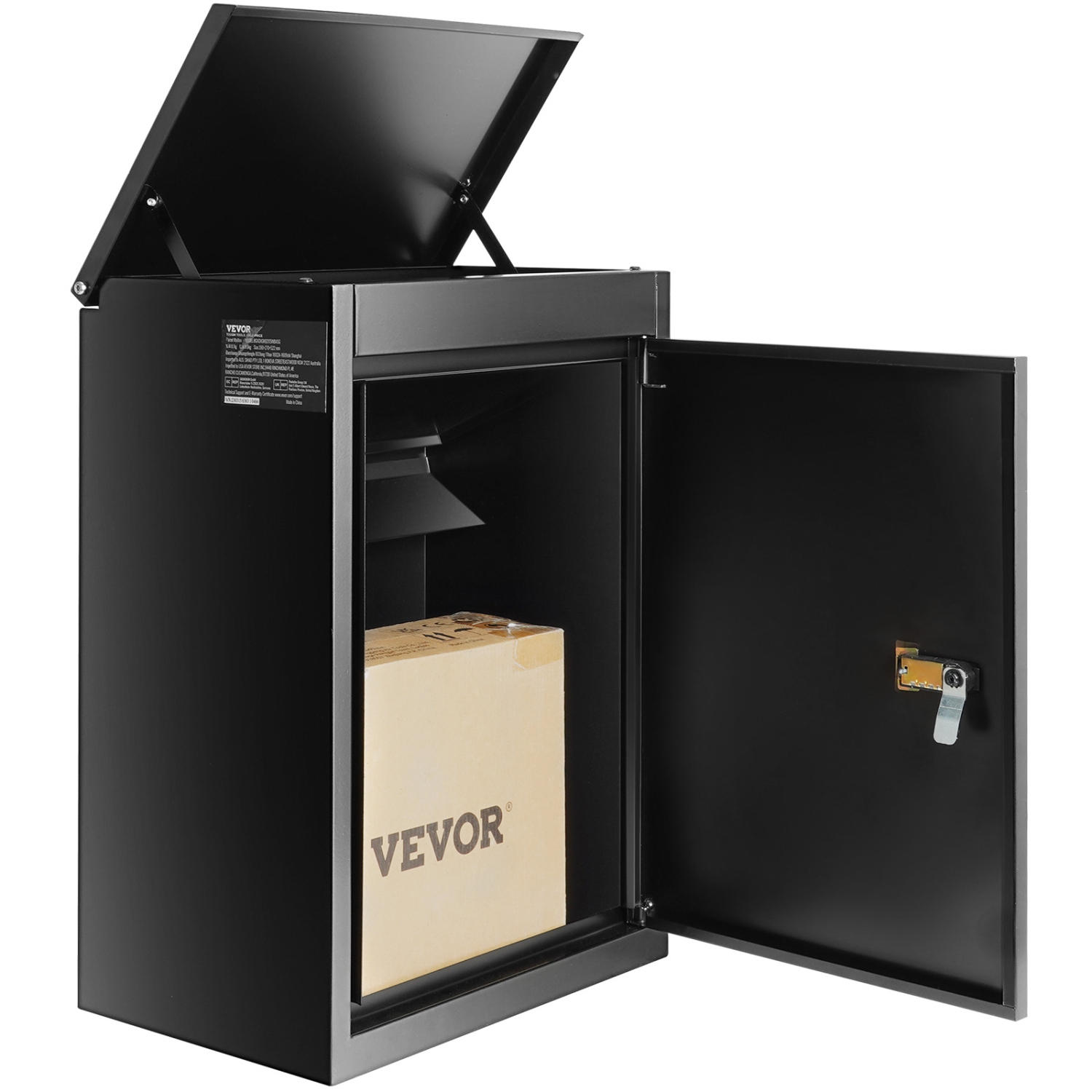 VEVOR 15.4" x 10.6" x 20.5" Package Delivery Boxes for Outside, Galvanized Steel Wall Mount Mailbox with Coded Lock, Anti-Theft Baffle, IPX3