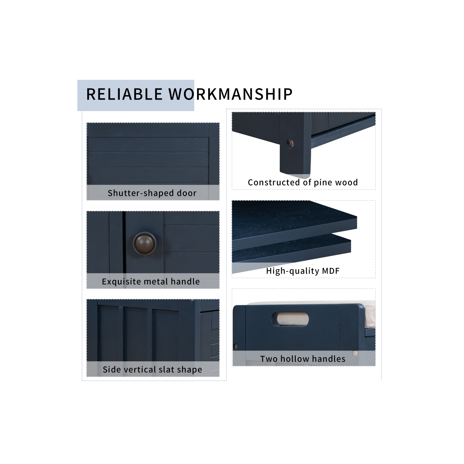 YOULIGHTS Upholstered Storage Bench, Entryway Shoe Bench with Removable Cushion and Storage, Wooden Ottoman with 3 Shutter-Shaped Doors for Entryway,