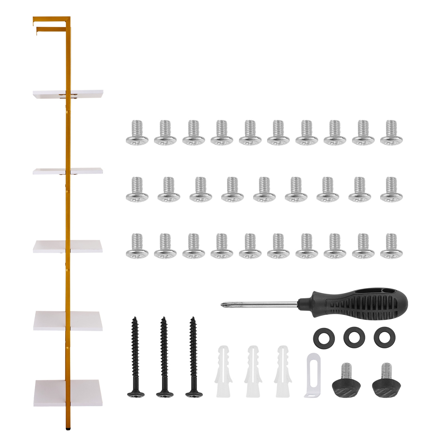 Étagère en échelle VEVOR à 5 niveaux, étagère 15.6 11,8&nbsp;po, étagère murale ouverte en échelle avec cadre en métal, support de rangement pour