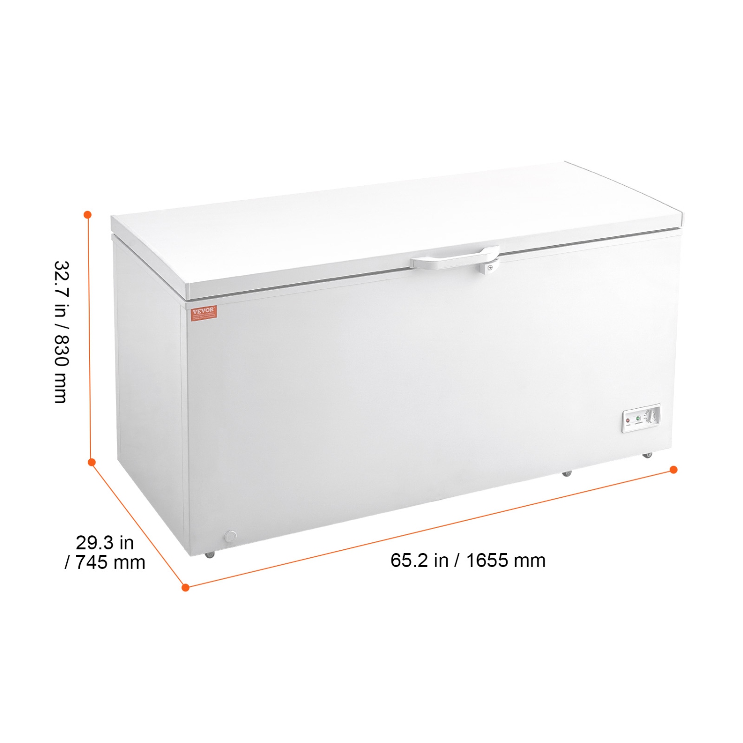 VEVOR 17.2 cu.ft / 488 L Chest Freezer, Large Deep Freezer & 4 Removable Baskets,Freestanding Top Open Door Commercial Chest Freezers,7-Level