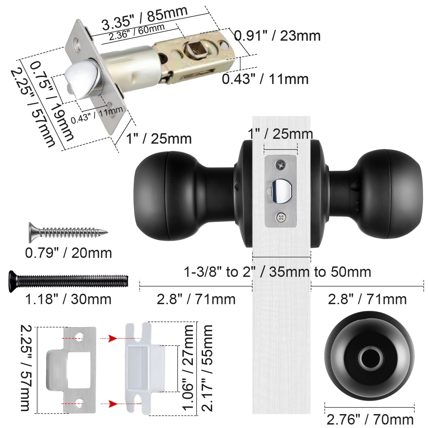 VEVOR Smart Door Knob, Biometric Lock Bluetooth Lock,Fingerprint Lock with APP Control, Easy Installation Door Lock, for Home Bedrooms,