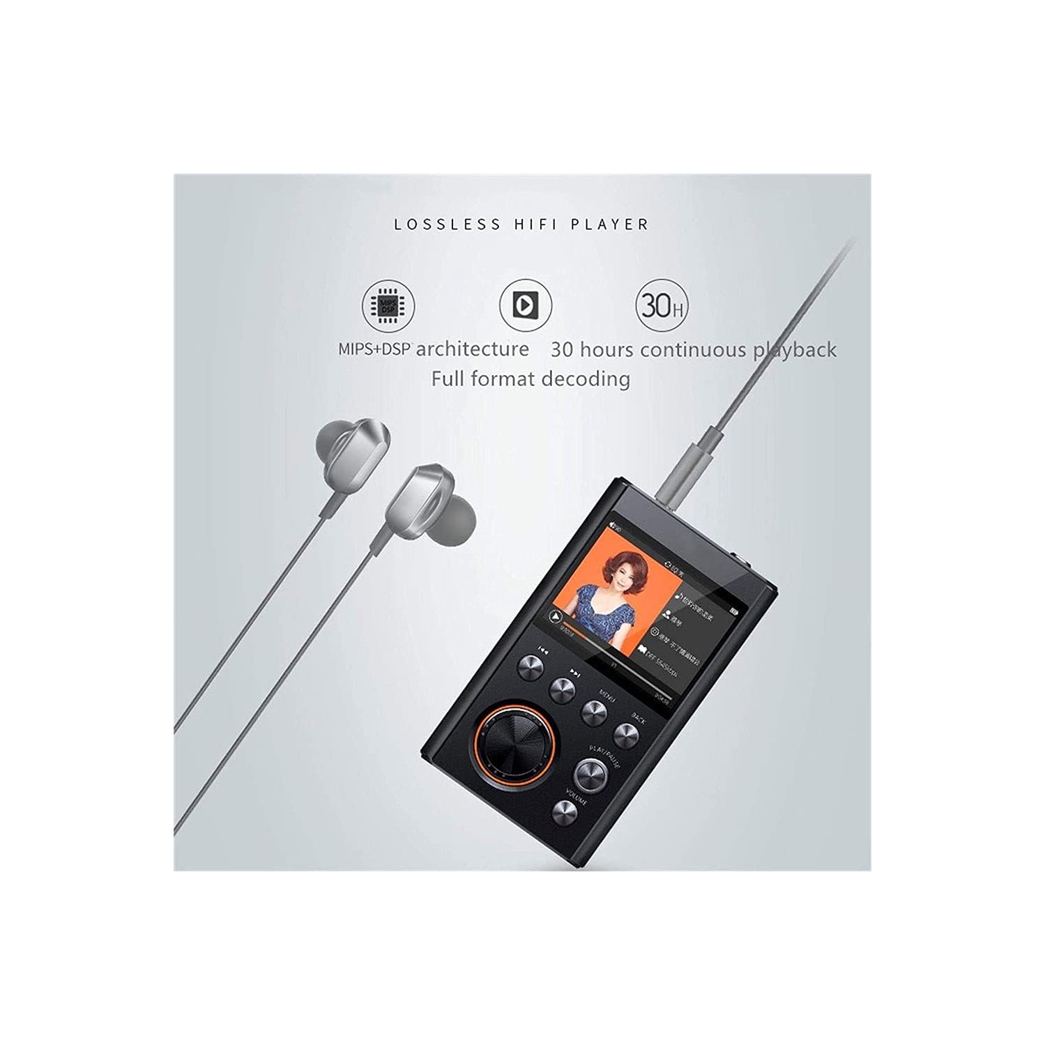 Lecteur MP3 Bluetooth métallique haute fidélité – Écran de 2 po, compact et portatif, prend en charge le transfert OTG, extensible à 128 Go