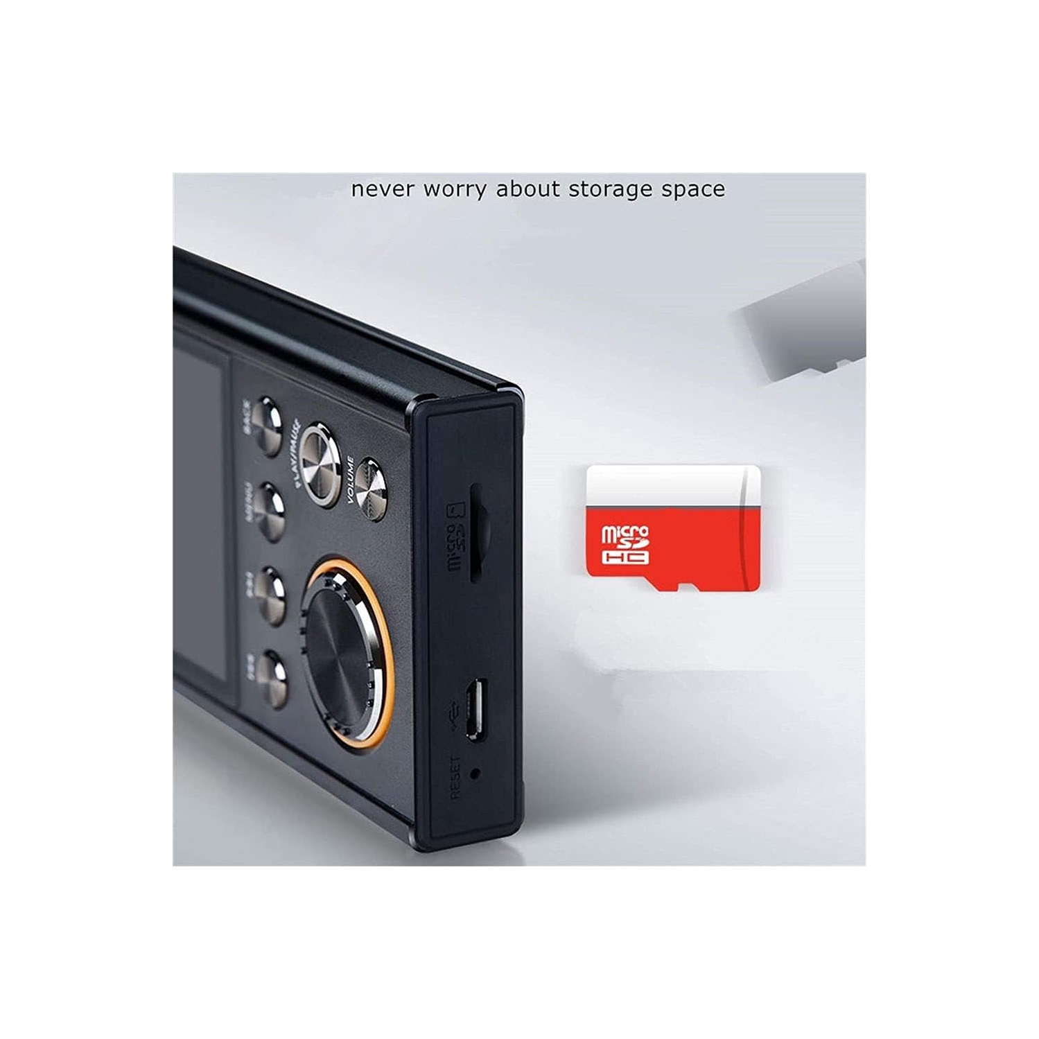 Lecteur MP3 Bluetooth métallique haute fidélité – Écran de 2 po, compact et portatif, prend en charge le transfert OTG, extensible à 128 Go